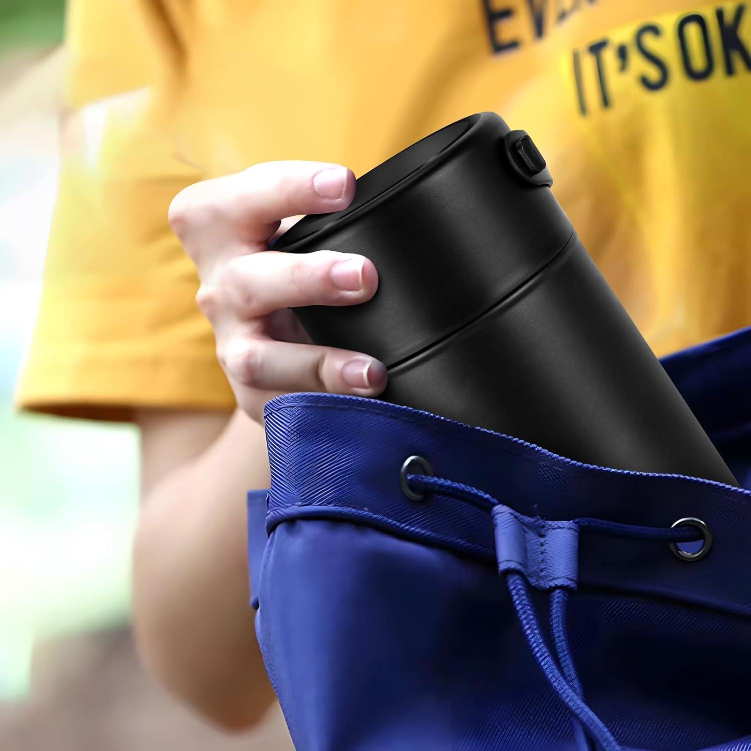 Termo de Comida Térmica TSAKBAM 1 kg Negro con Cuchara Plegable