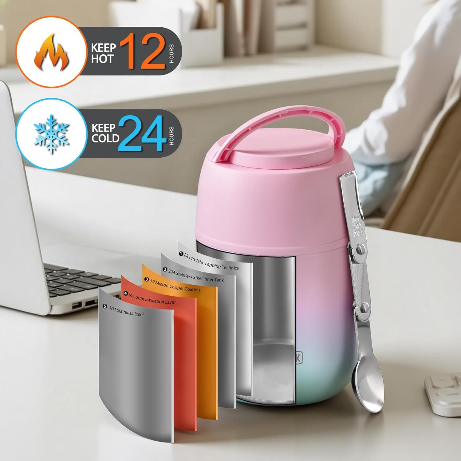 Termo de Almuerzo Aislado JOOPETALK 500ml Acero Inoxidable