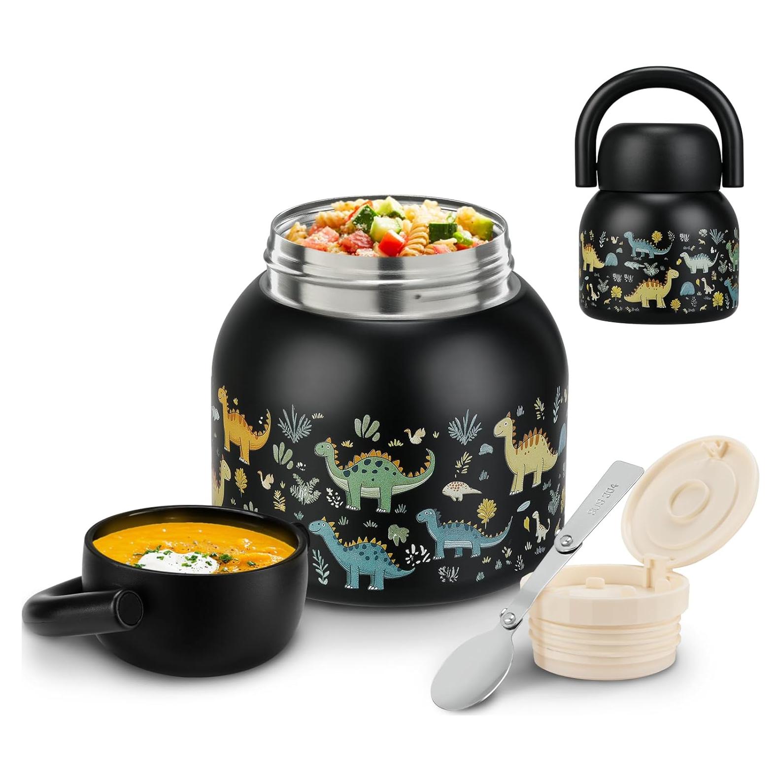 Tarro Térmico Aislado Negro Dinosaurio 502ml NL-FJ