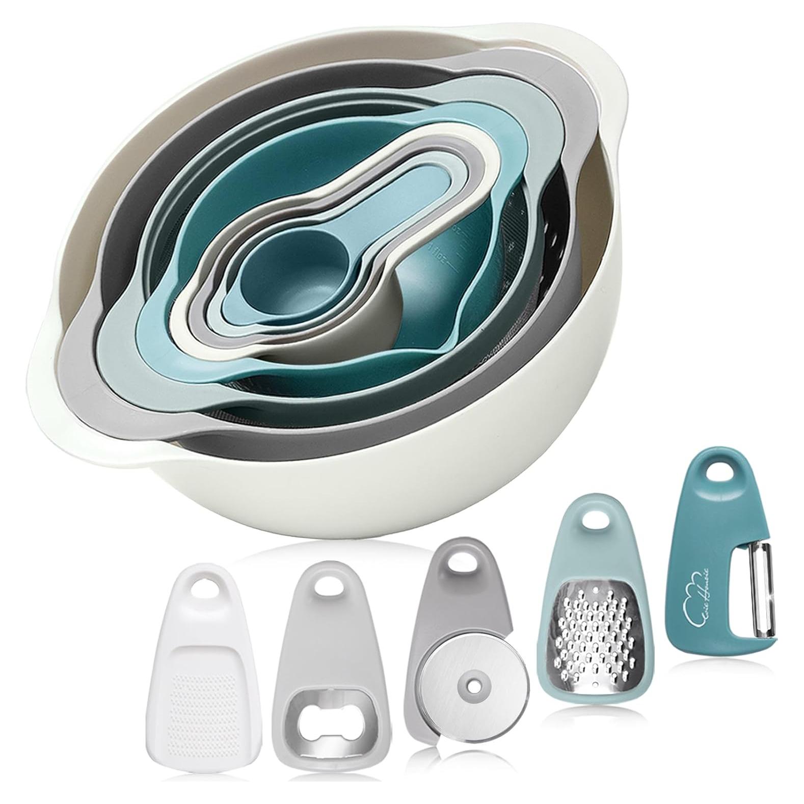 Set de Tazones para Mezclar Esie Houzie 13 Piezas Azul Morandi