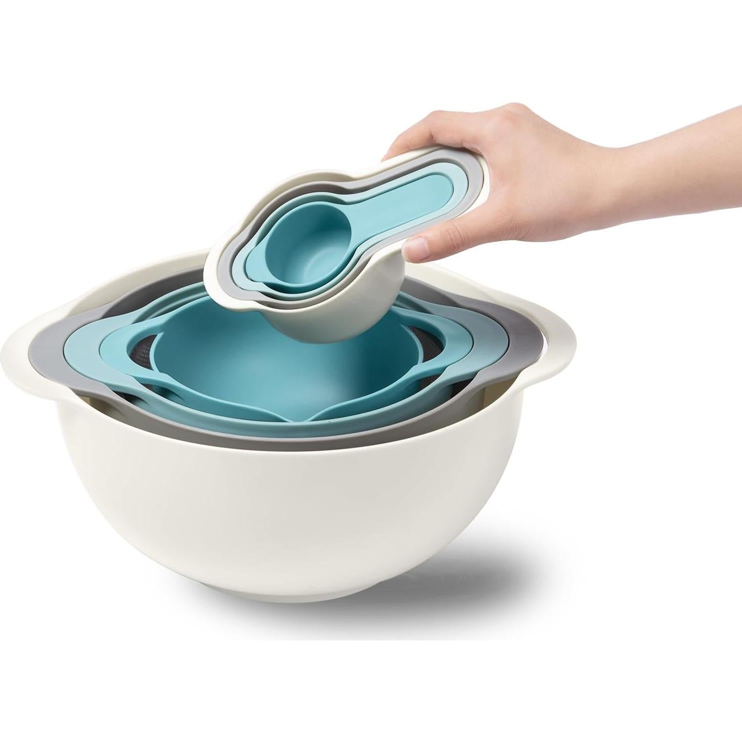 Set de Tazones para Mezclar Esie Houzie 13 Piezas Azul Morandi