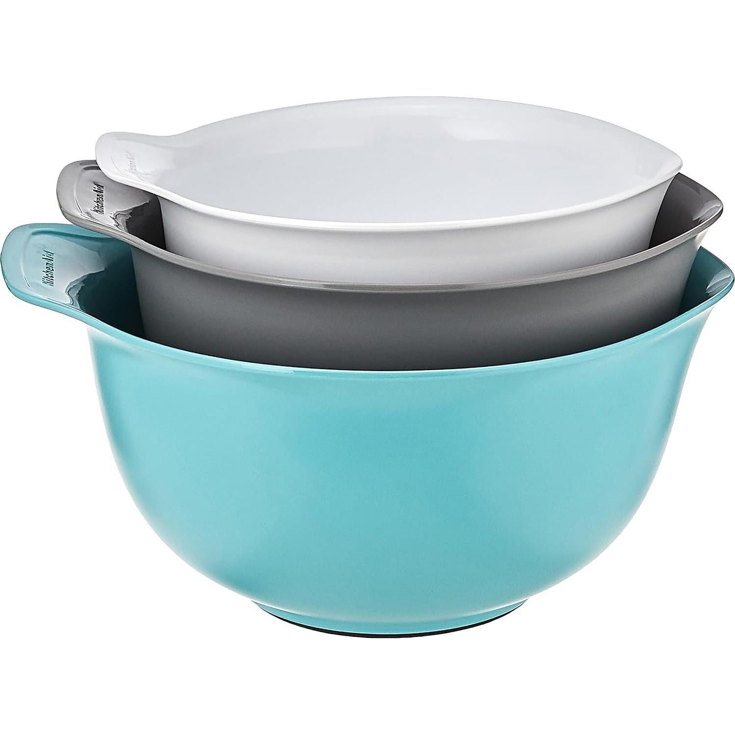Juego de 3 Tazones de Mezcla KitchenAid Plástico 2.37L 3.31L 4.26L