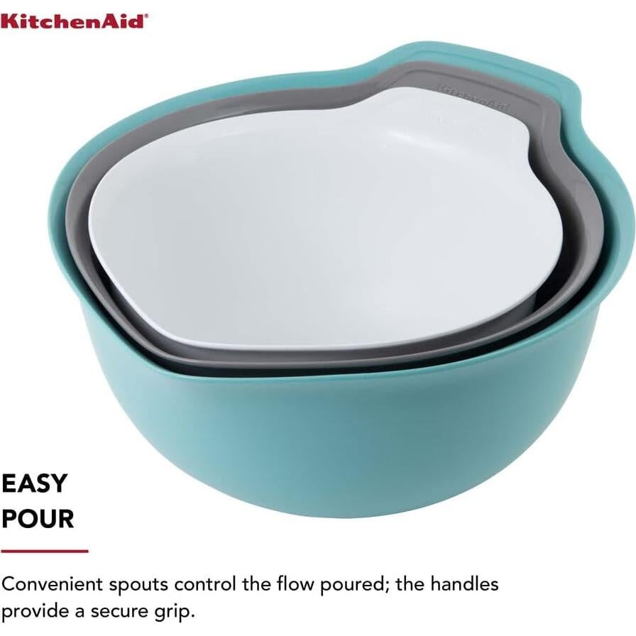 Juego de 3 Tazones de Mezcla KitchenAid Plástico 2.37L 3.31L 4.26L