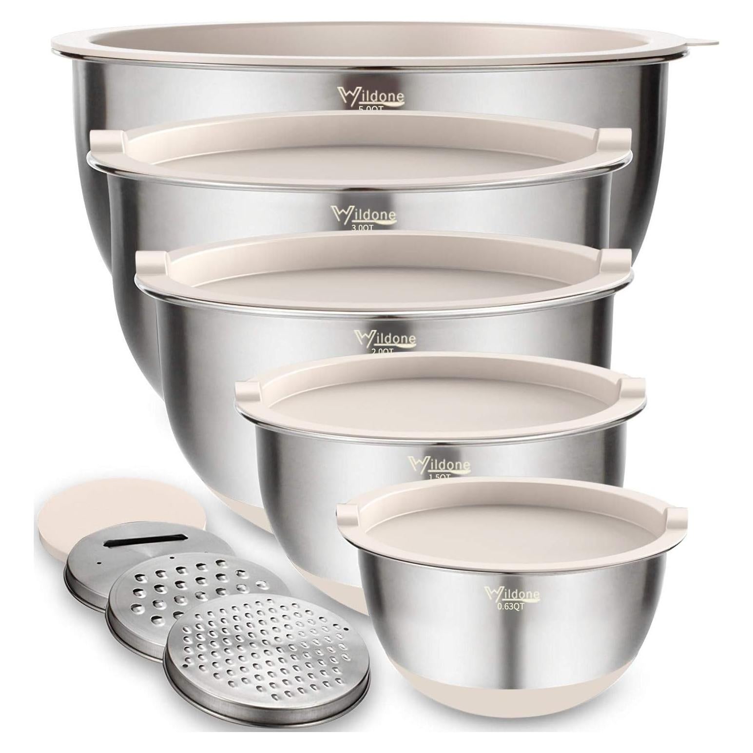 Conjunto de Cuencos Mezcladores Wildone 5 Piezas Acero Inoxidable