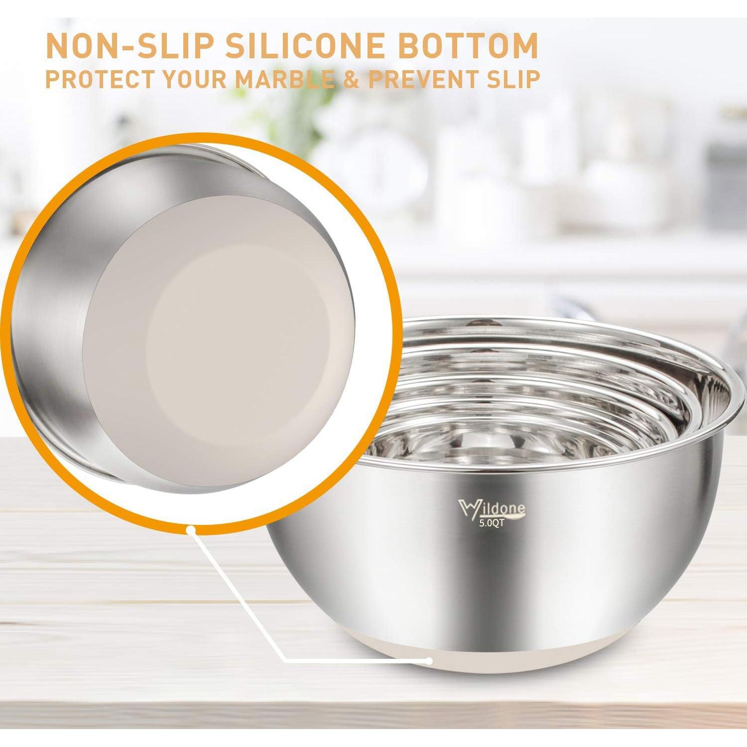 Conjunto de Cuencos Mezcladores Wildone 5 Piezas Acero Inoxidable