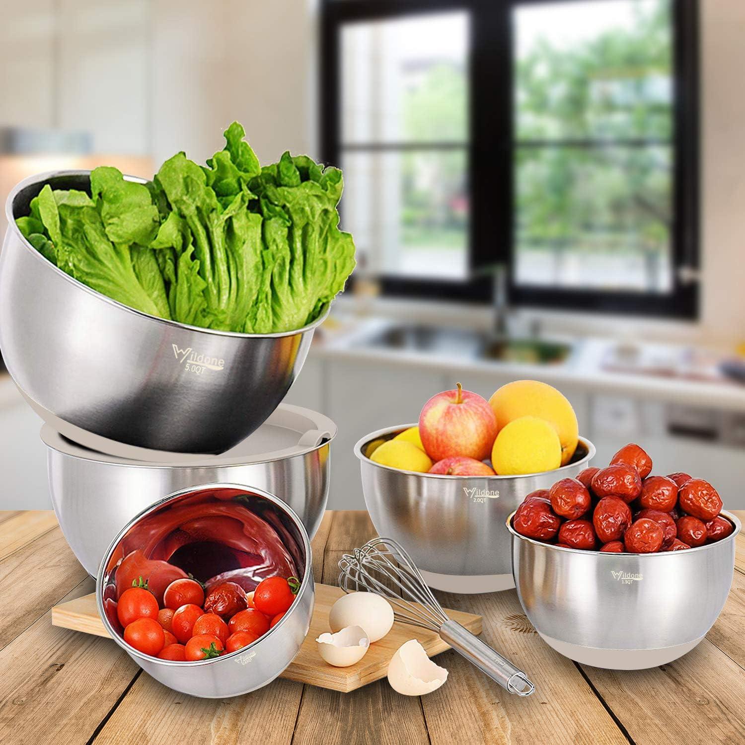 Conjunto de Cuencos Mezcladores Wildone 5 Piezas Acero Inoxidable