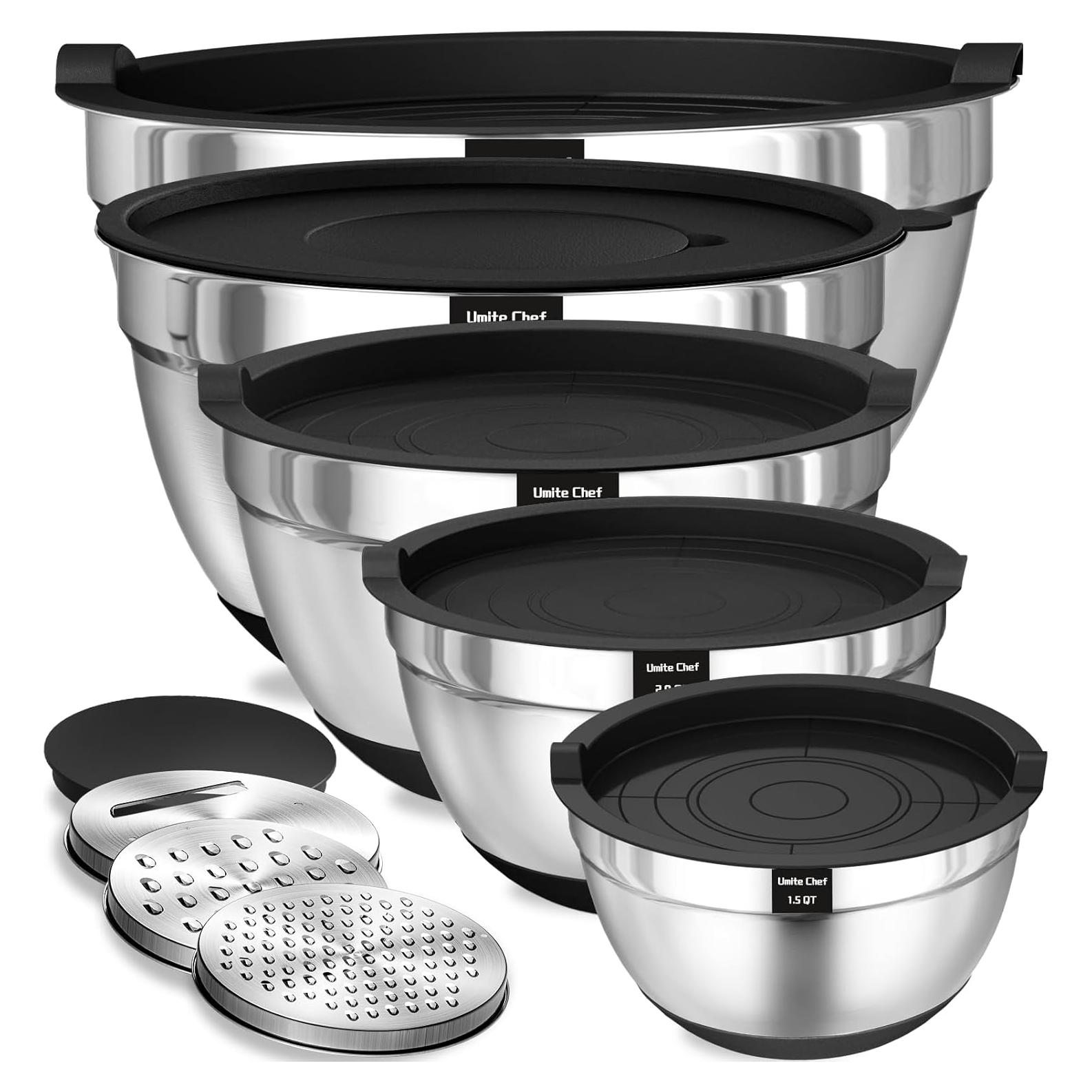 Juego de Tazones de Mezcla Umite Chef Acero Inoxidable 8 Piezas