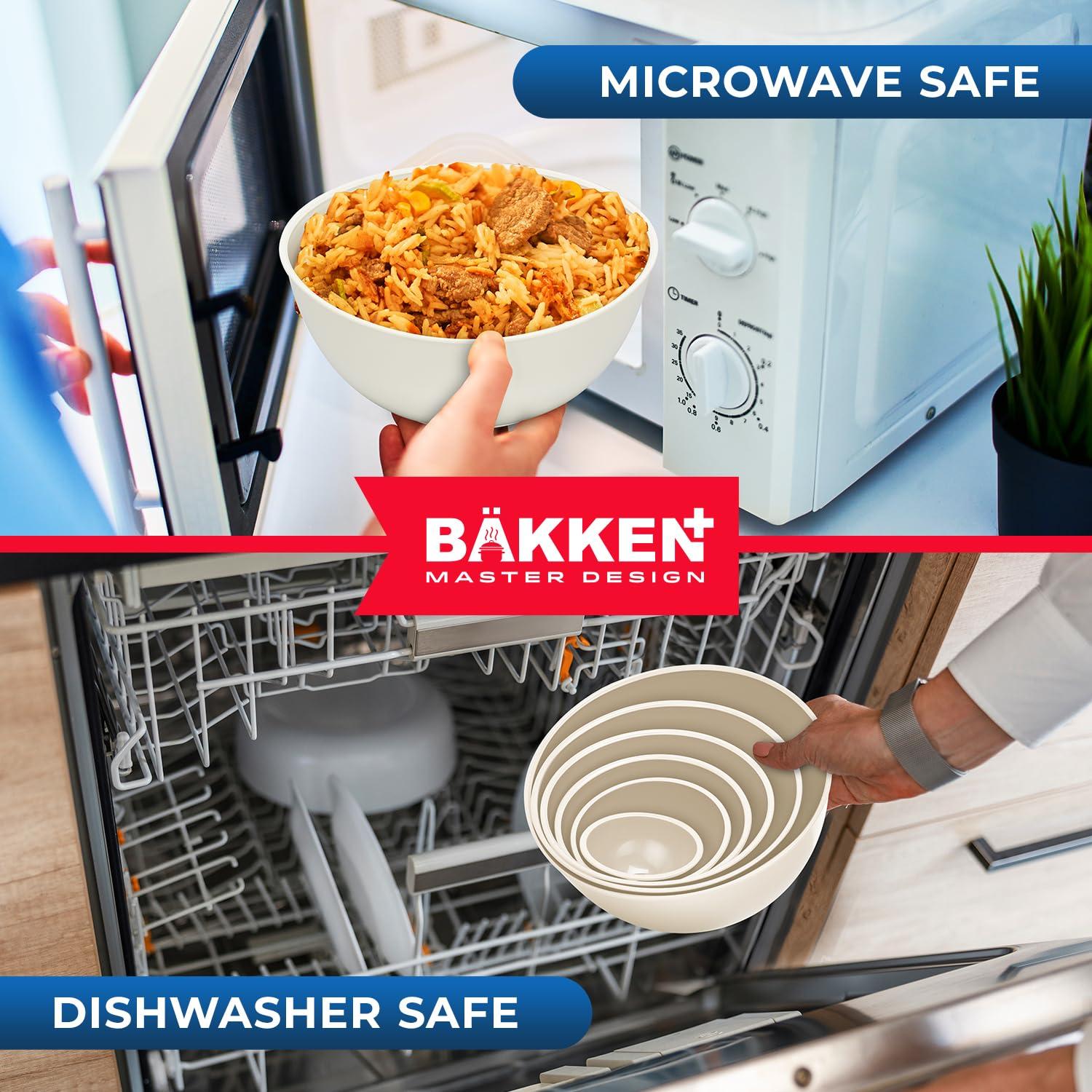 Juego de 12 Tazones Apilables Bakken Master con Tapas - Sin BPA