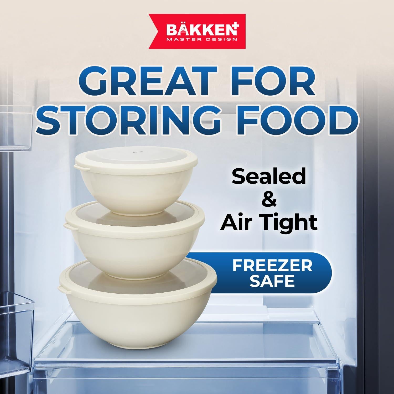 Juego de 12 Tazones Apilables Bakken Master con Tapas - Sin BPA