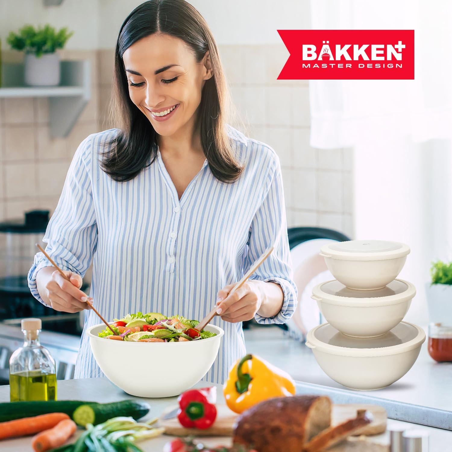 Juego de 12 Tazones Apilables Bakken Master con Tapas - Sin BPA