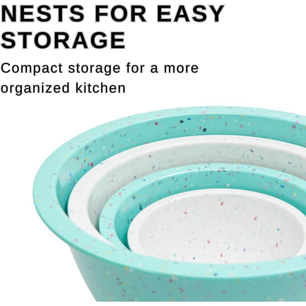 Juego de Cuencos Mezcladores Apilables Bzyoo - 4 Piezas Color Huevo