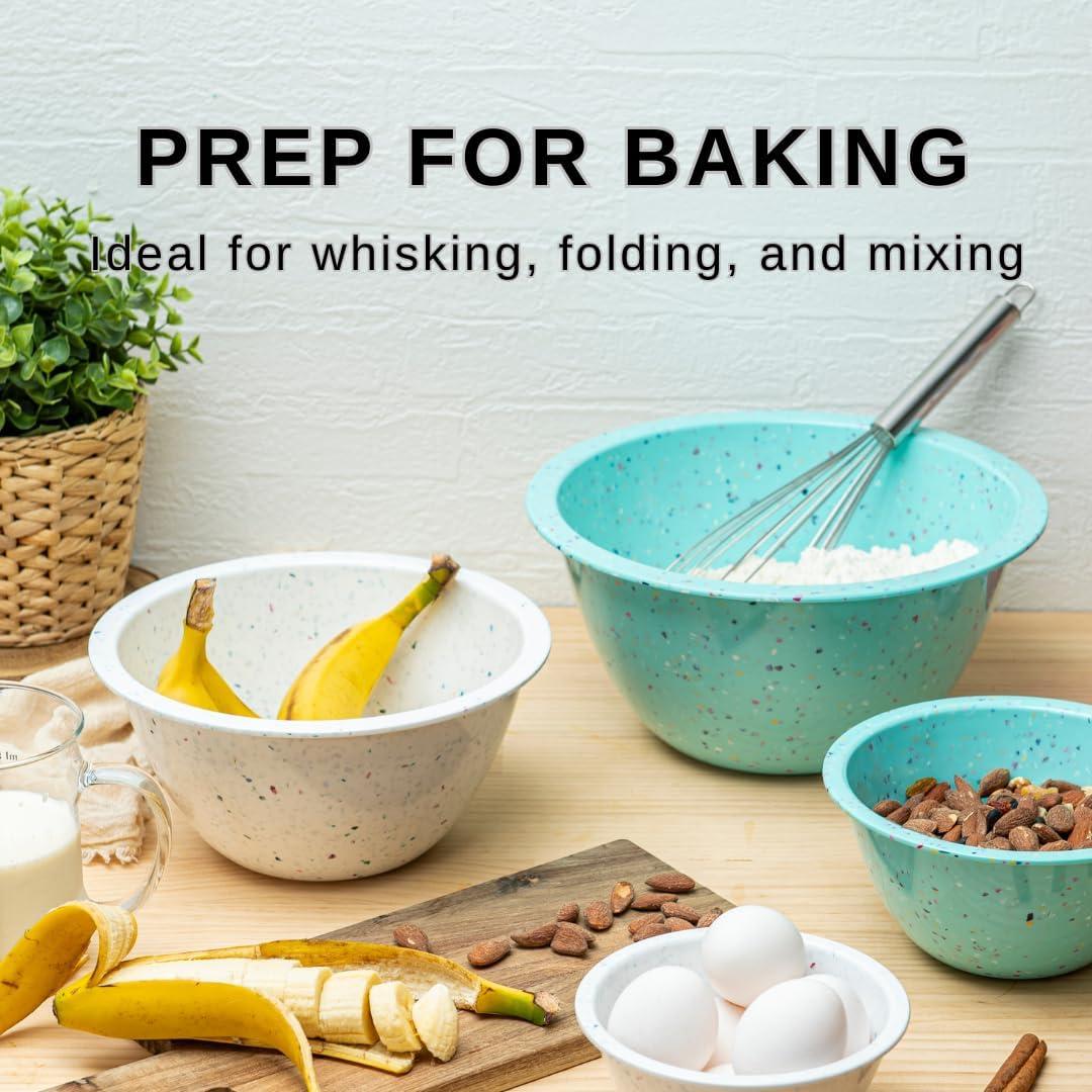 Juego de Cuencos Mezcladores Apilables Bzyoo - 4 Piezas Color Huevo