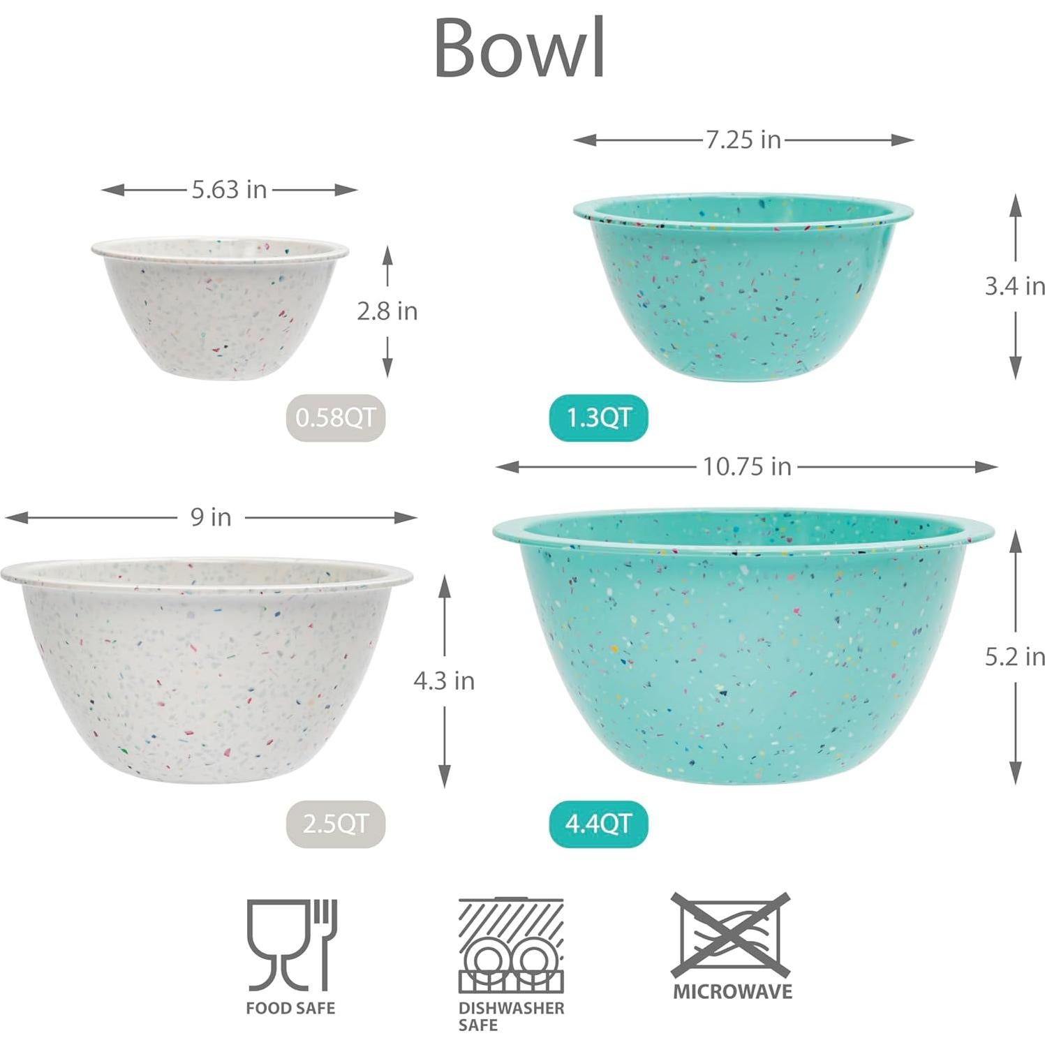 Juego de Cuencos Mezcladores Apilables Bzyoo - 4 Piezas Color Huevo