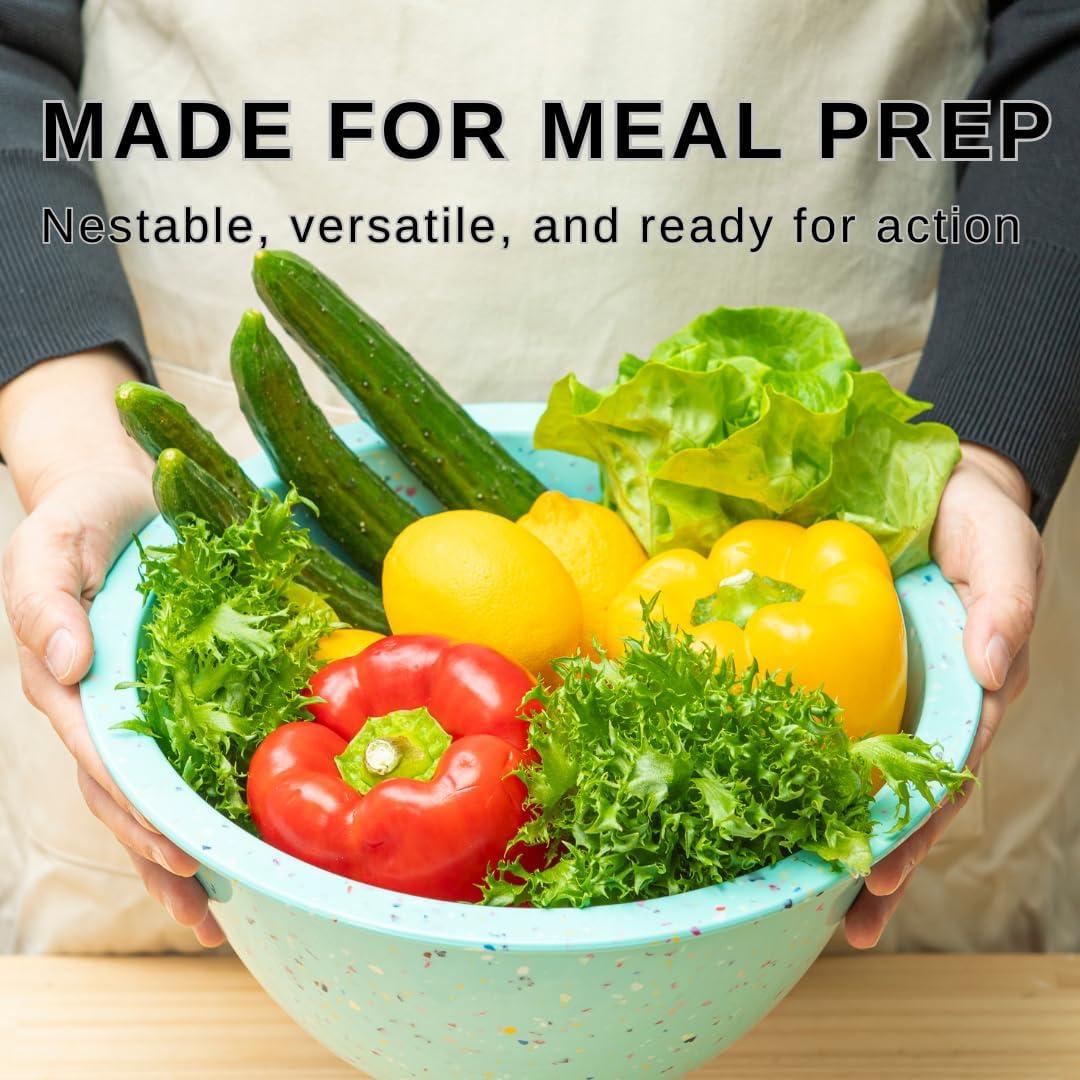 Juego de Cuencos Mezcladores Apilables Bzyoo - 4 Piezas Color Huevo