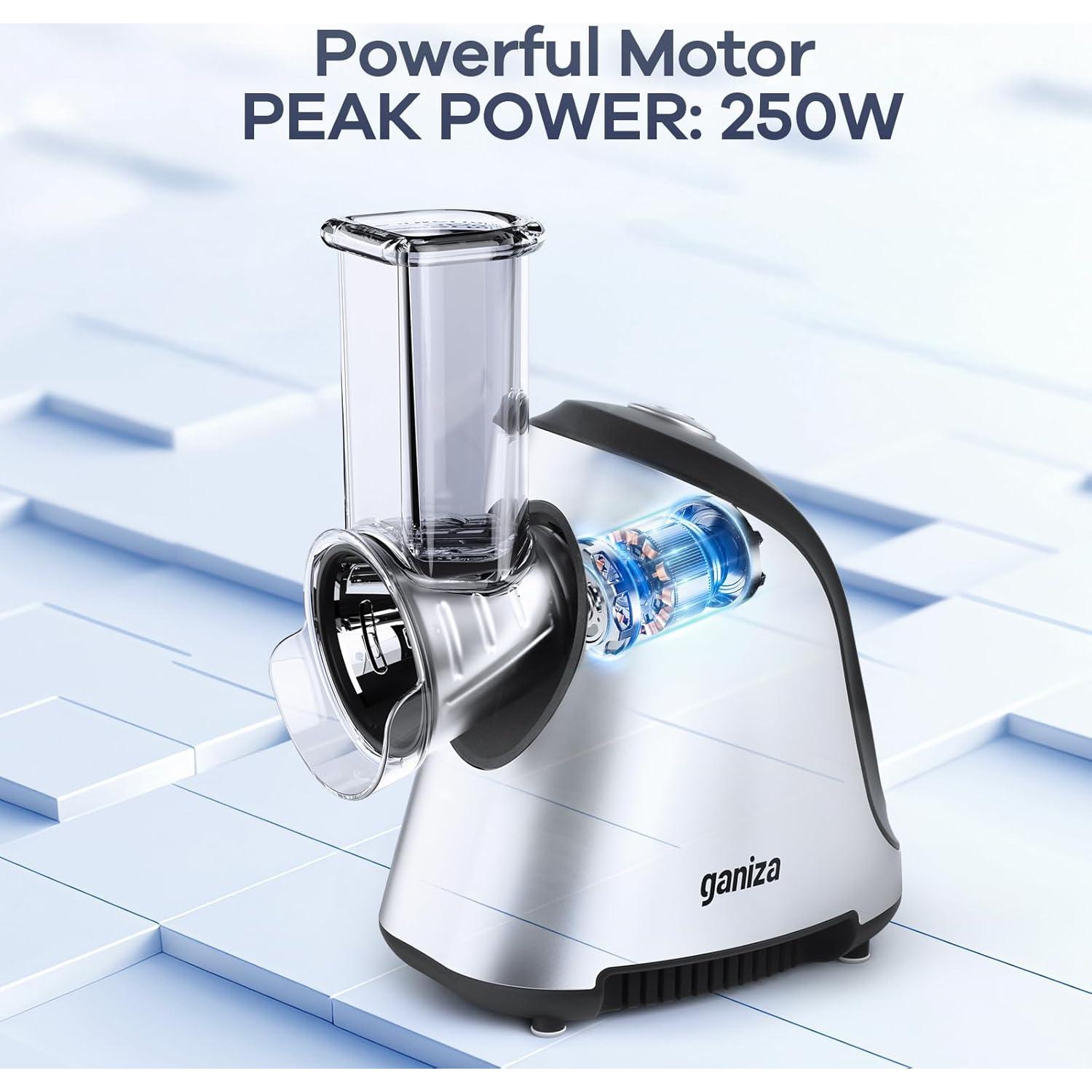 Rallador Eléctrico Ganiza 5-en-1 250W con 5 Cuchillas