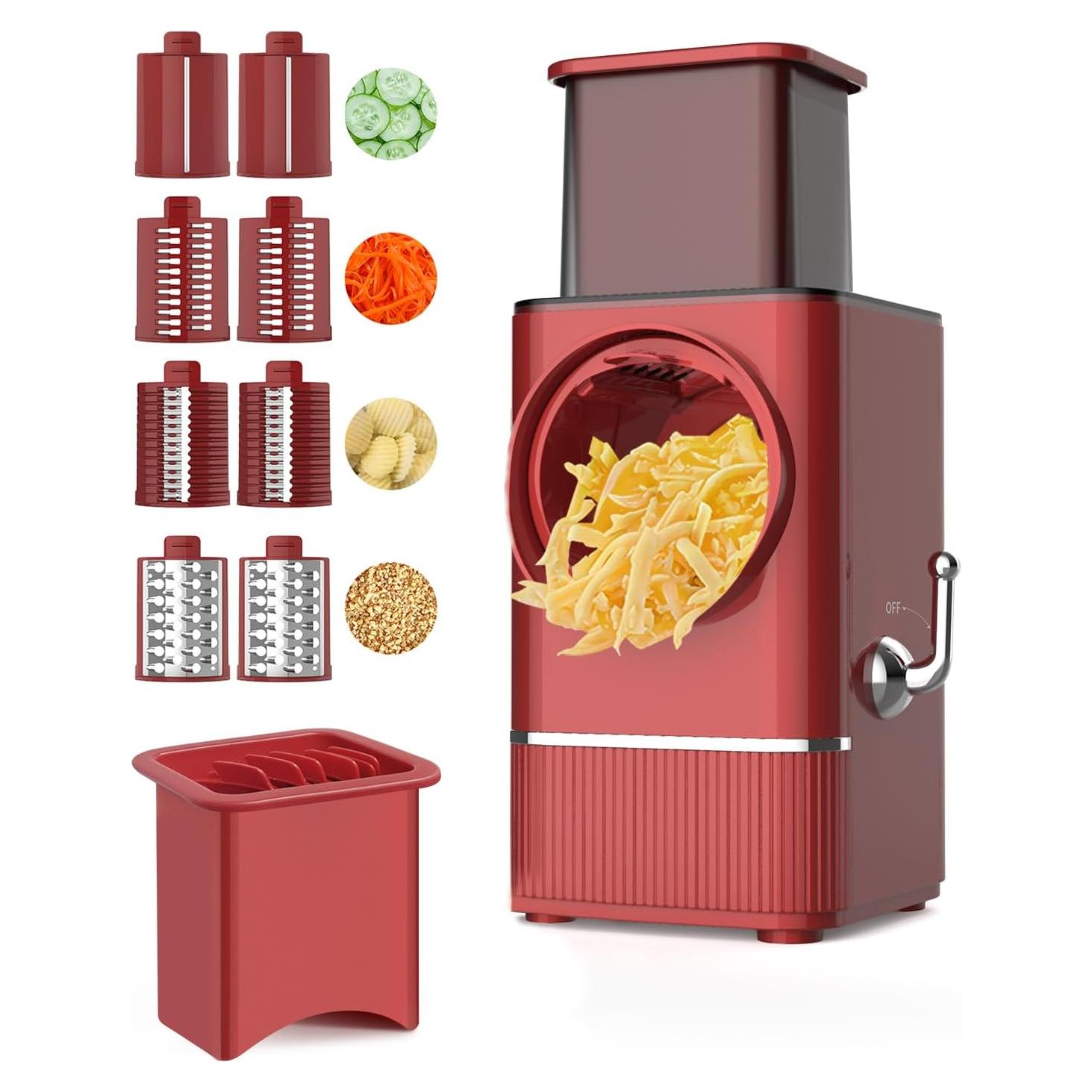 Rallador Eléctrico TOAKELI para Queso y Verduras - 8 Cuchillas