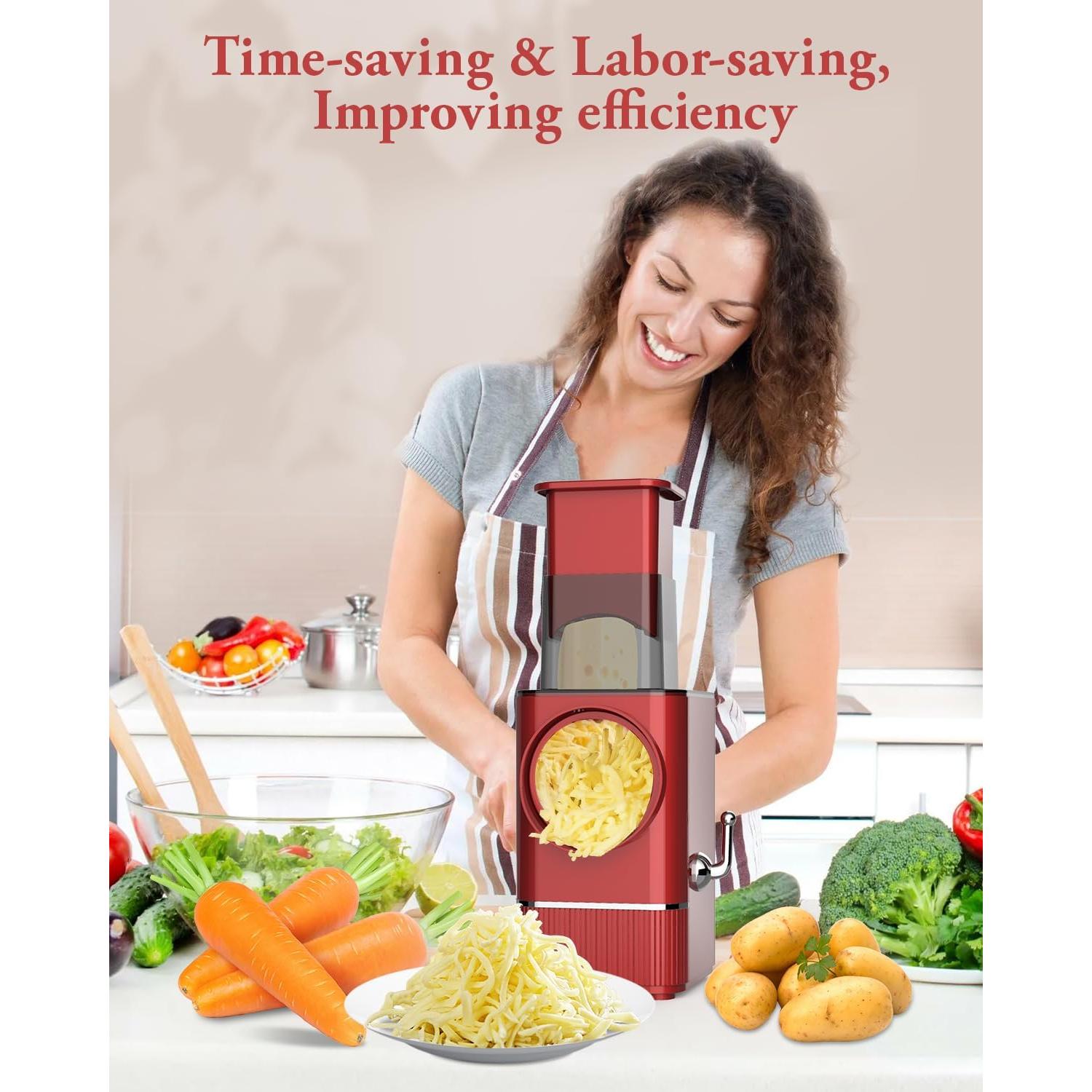 Rallador Eléctrico TOAKELI para Queso y Verduras - 8 Cuchillas