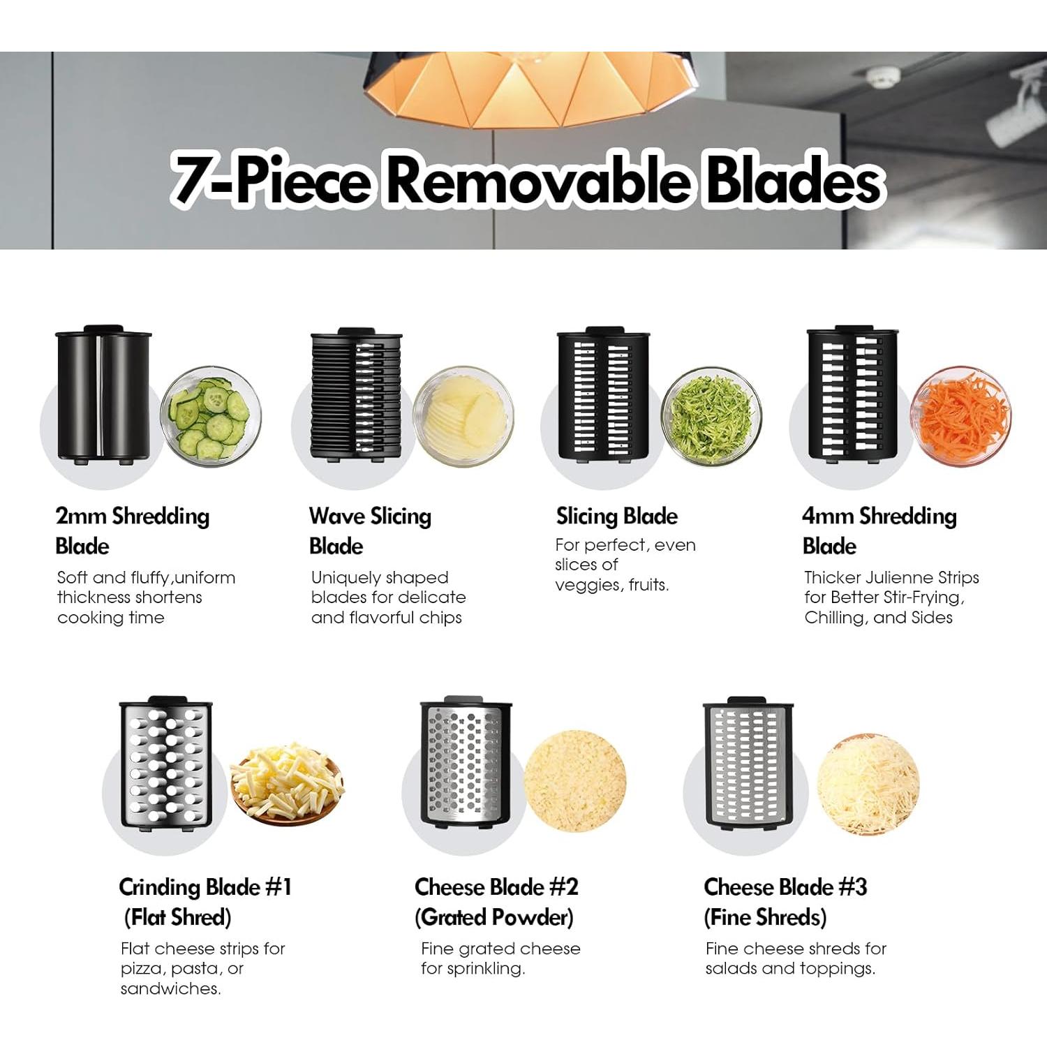 Rallador de Queso Eléctrico ULTAC Q-1 250W 7 Cuchillas