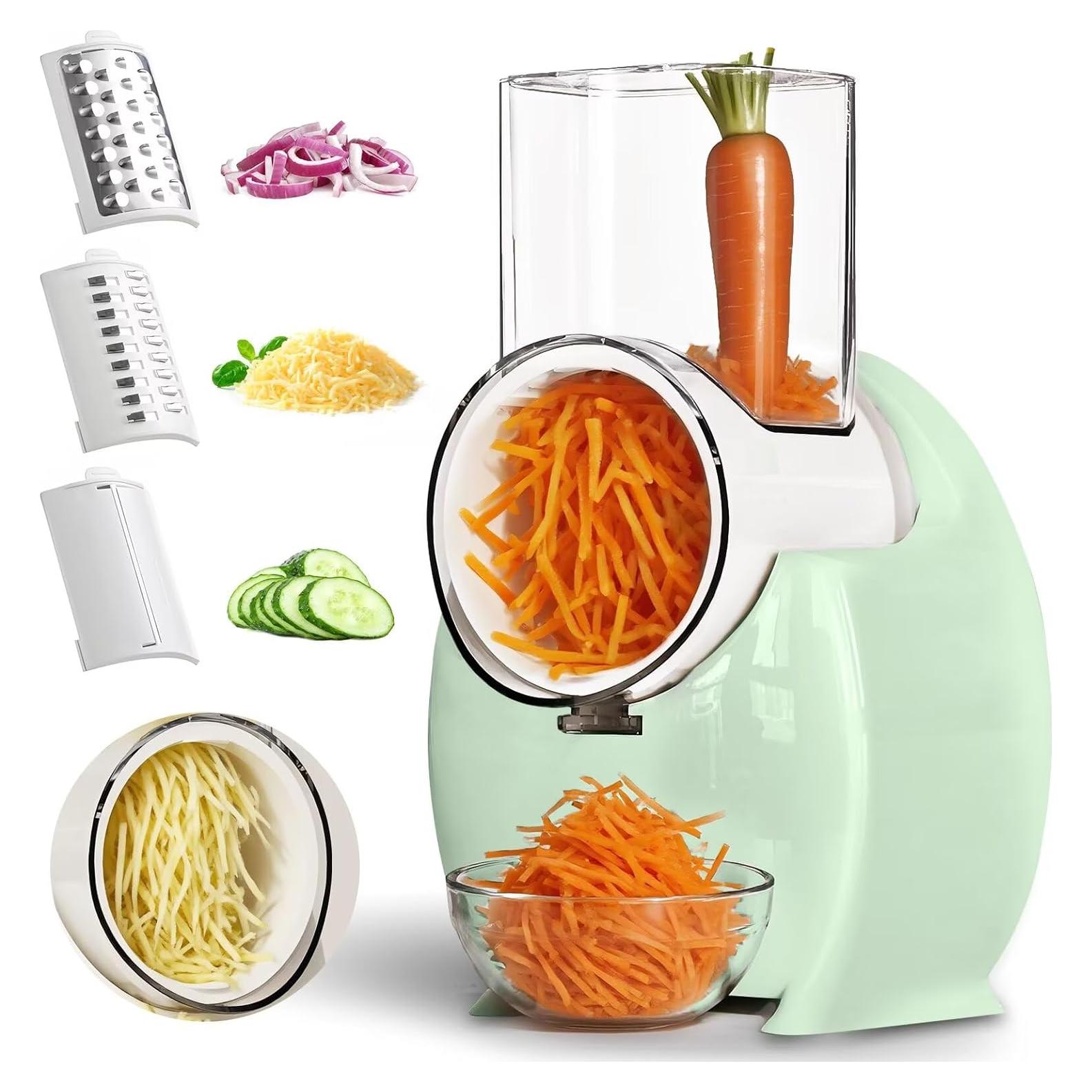 Rallador de Queso Eléctrico Failenfeivp Verde 3 en 1