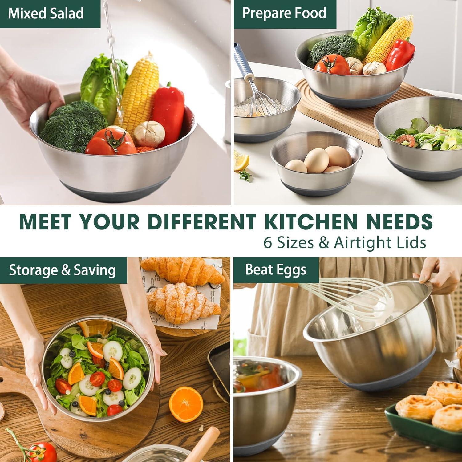 Juego de Tazones de Mezcla Umite Chef 6 Piezas Acero Inoxidable