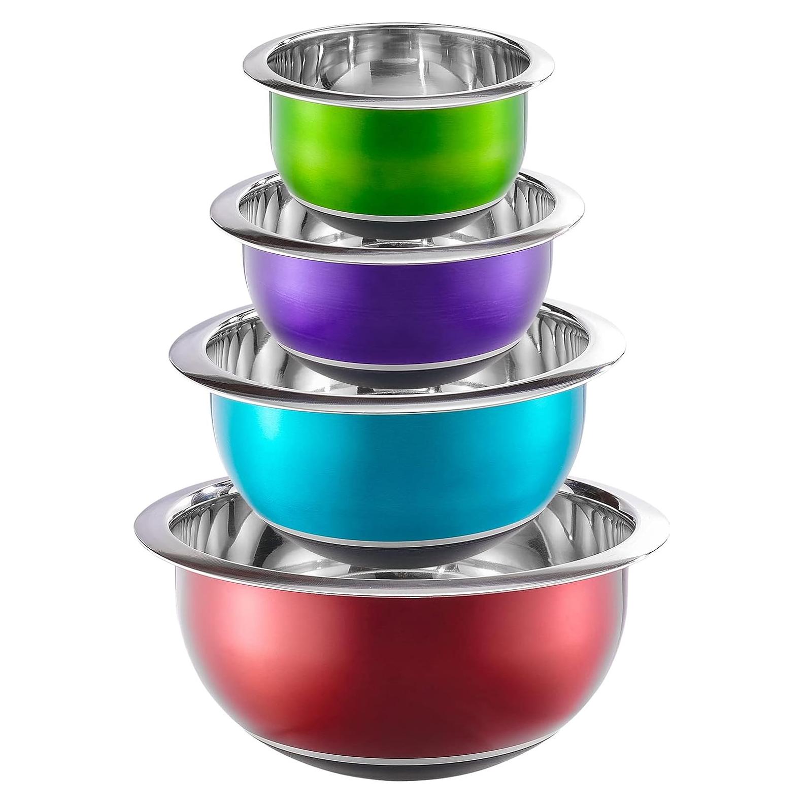 Juego de Cuencos Mezcladores Colleta Home - 4 Piezas Acero Inoxidable