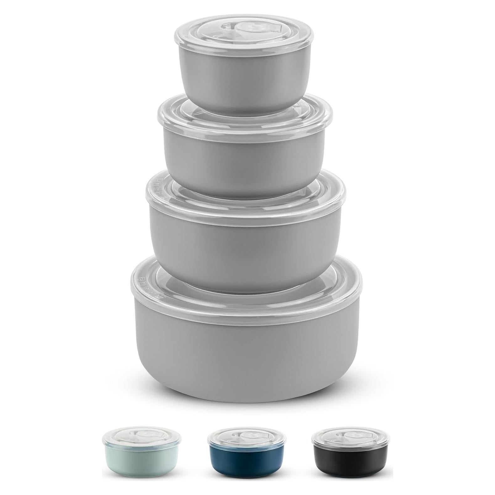 Set de 4 Tazones de Cerámica KooK Apilables Apto Microondas