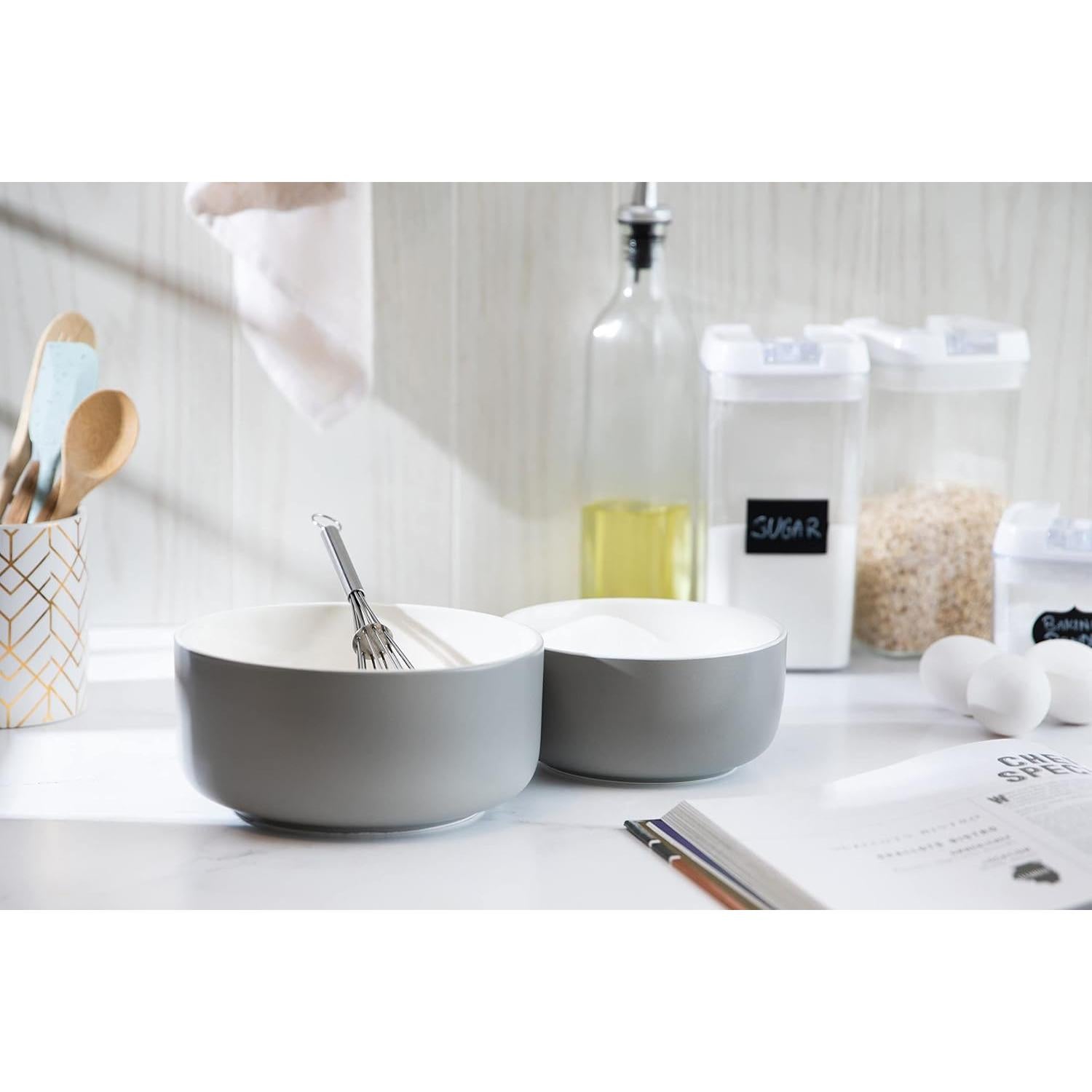 Set de 4 Tazones de Cerámica KooK Apilables Apto Microondas