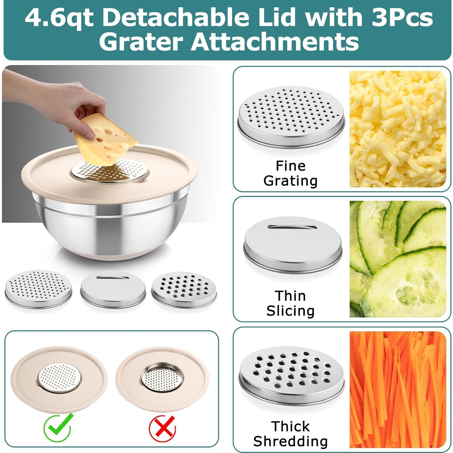 Juego de Cuencos Mezcladores TeamFar 5 Piezas Acero Inoxidable