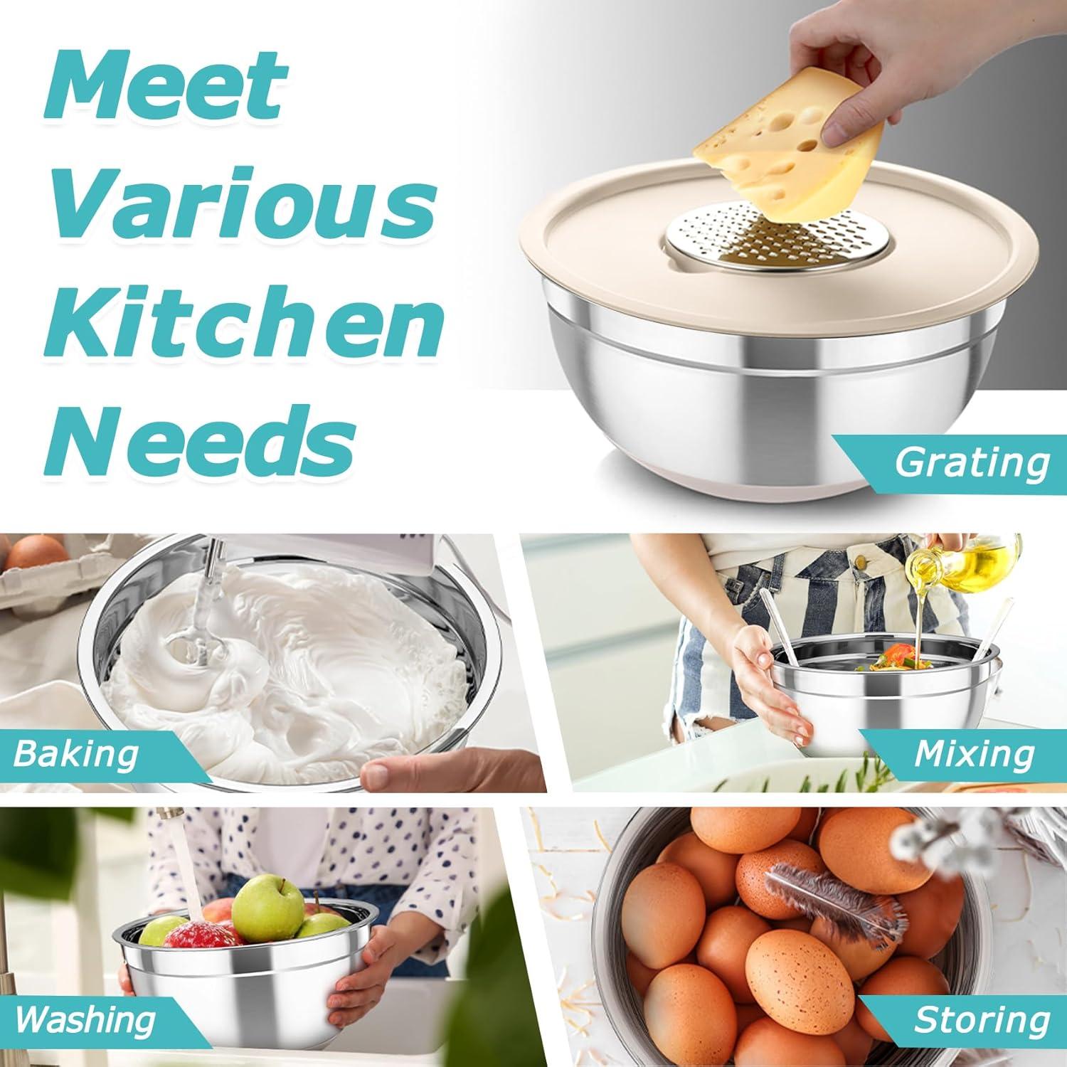 Juego de Cuencos Mezcladores TeamFar 5 Piezas Acero Inoxidable