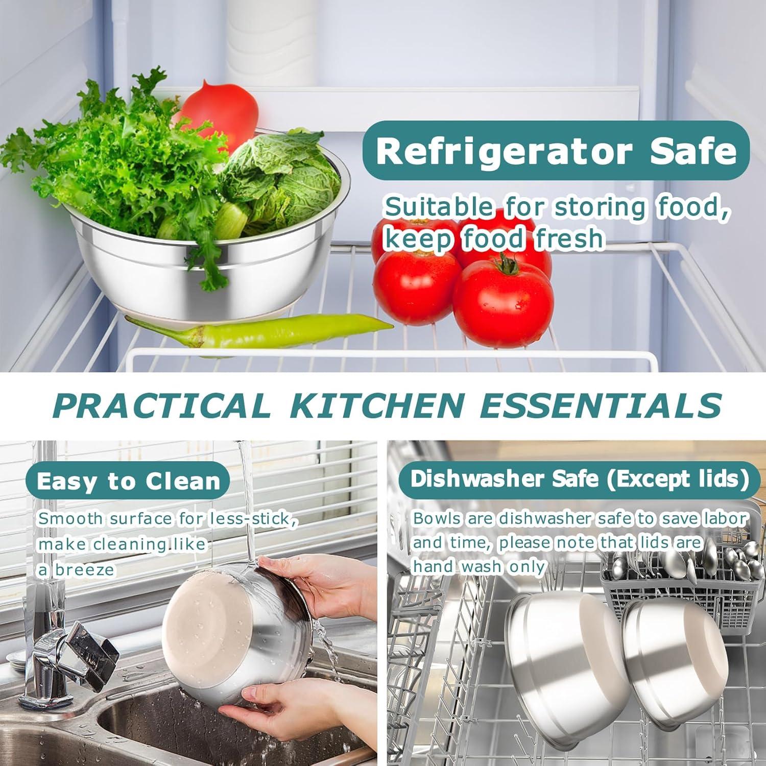 Juego de Cuencos Mezcladores TeamFar 5 Piezas Acero Inoxidable