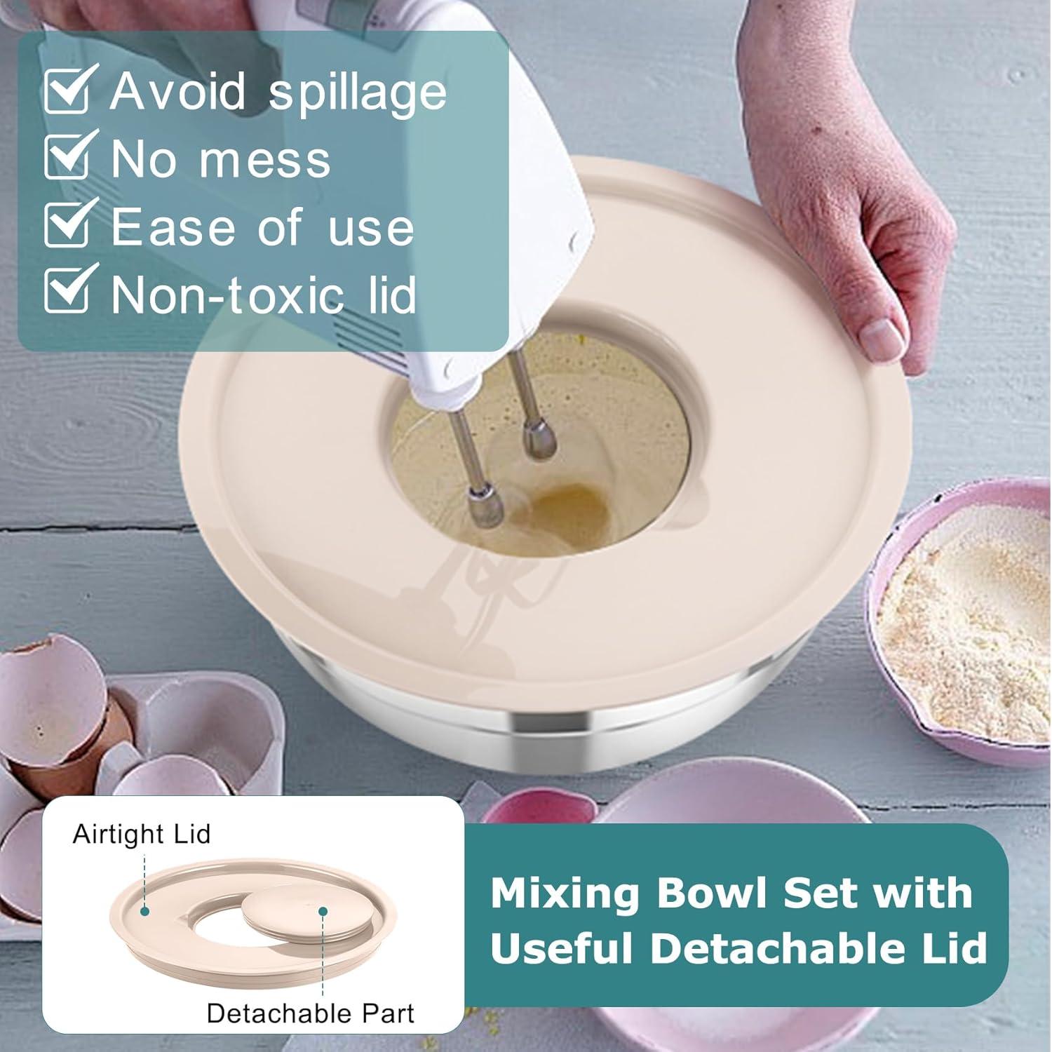 Juego de Cuencos Mezcladores TeamFar 5 Piezas Acero Inoxidable