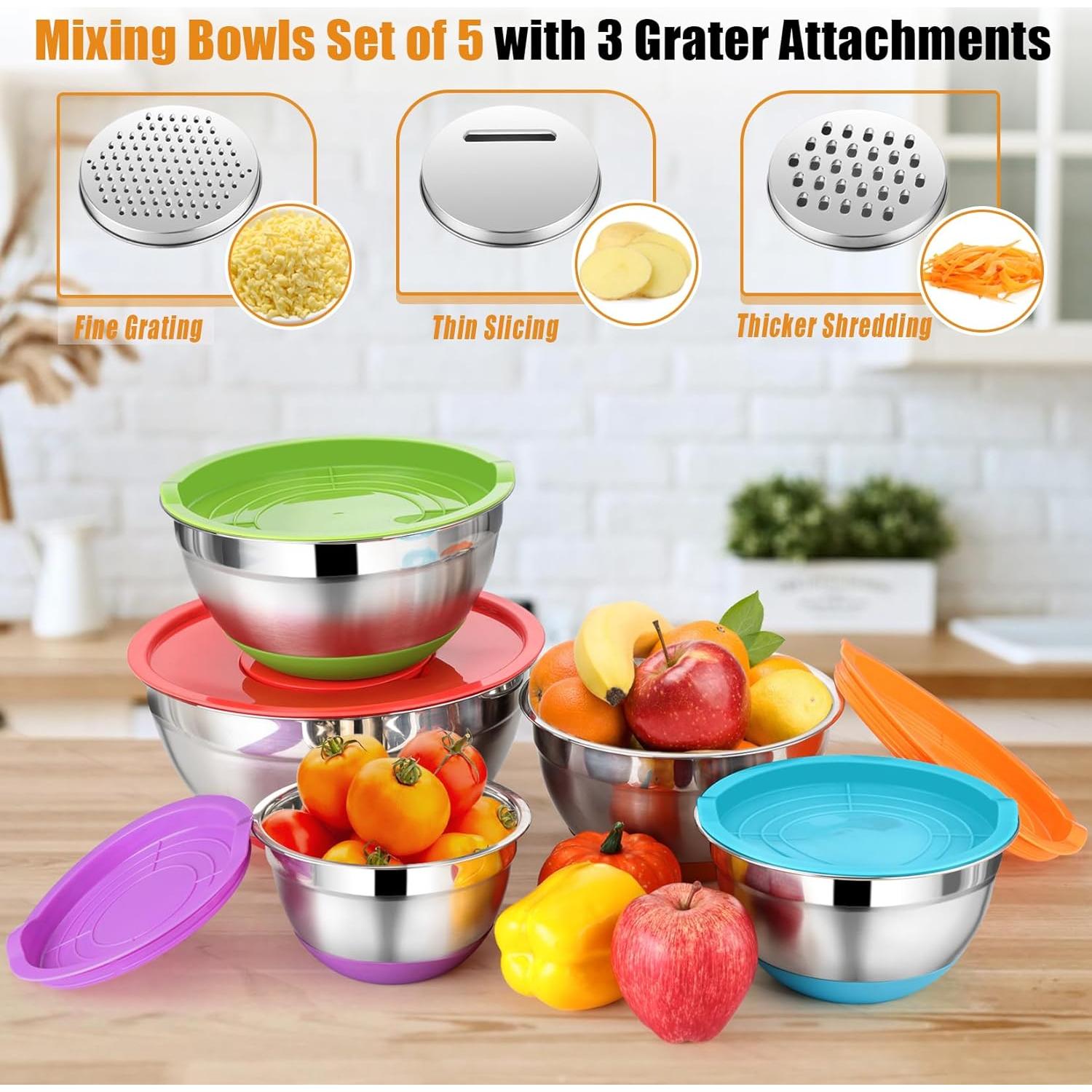 Juego de Tazones Mezcladores P&P CHEF 5 Piezas Acero Inoxidable