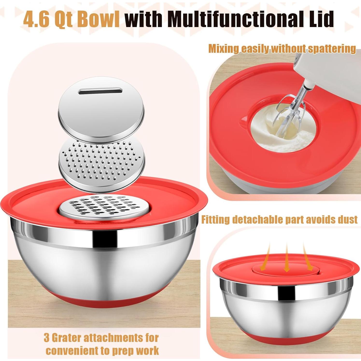 Juego de Tazones Mezcladores P&P CHEF 5 Piezas Acero Inoxidable