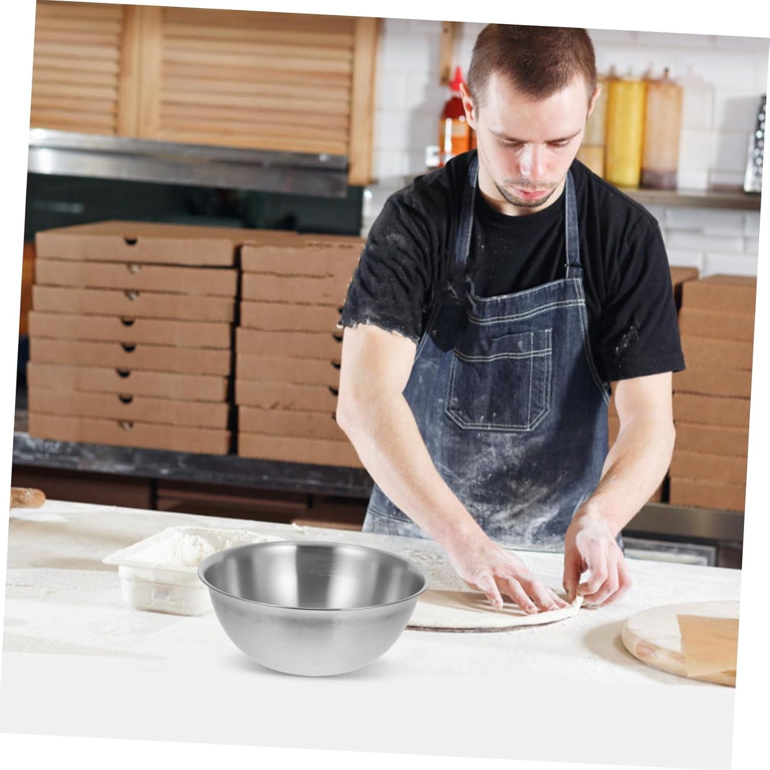 Tazón Mezclador Acero Inoxidable Zerodeko 22.7cm con Medidas