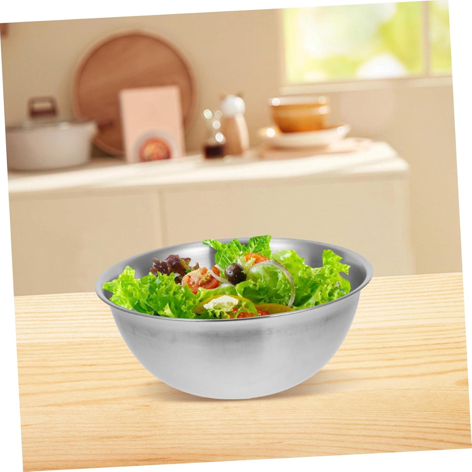 Tazón Mezclador Acero Inoxidable Zerodeko 22.7cm con Medidas