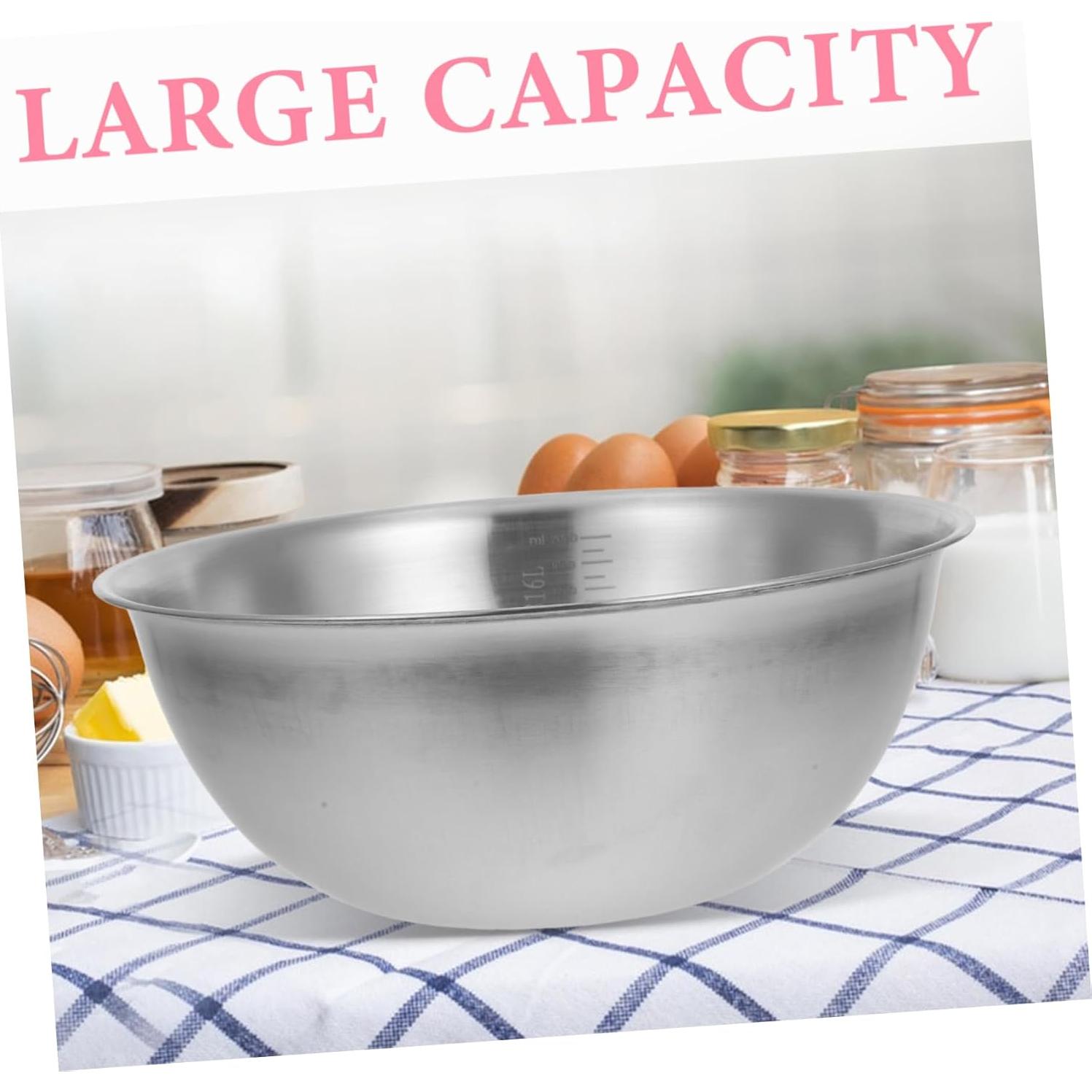 Tazón Mezclador Acero Inoxidable Zerodeko 22.7cm con Medidas