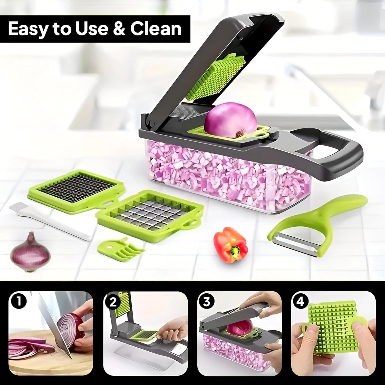 Picador de Verduras 16-en-1 Purest Peak - Cuchillas Intercambiables