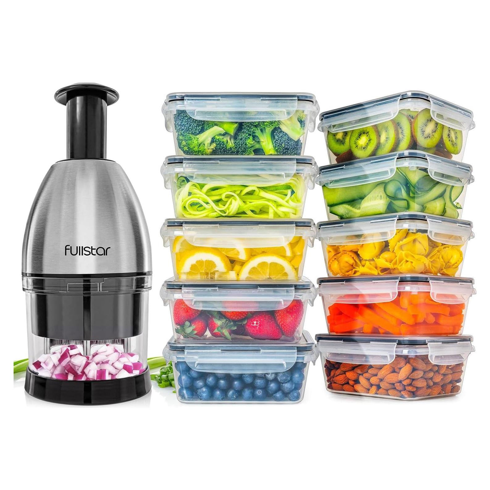 Picador Manual Fullstar + 20 Recipientes de Almacenamiento 887ml