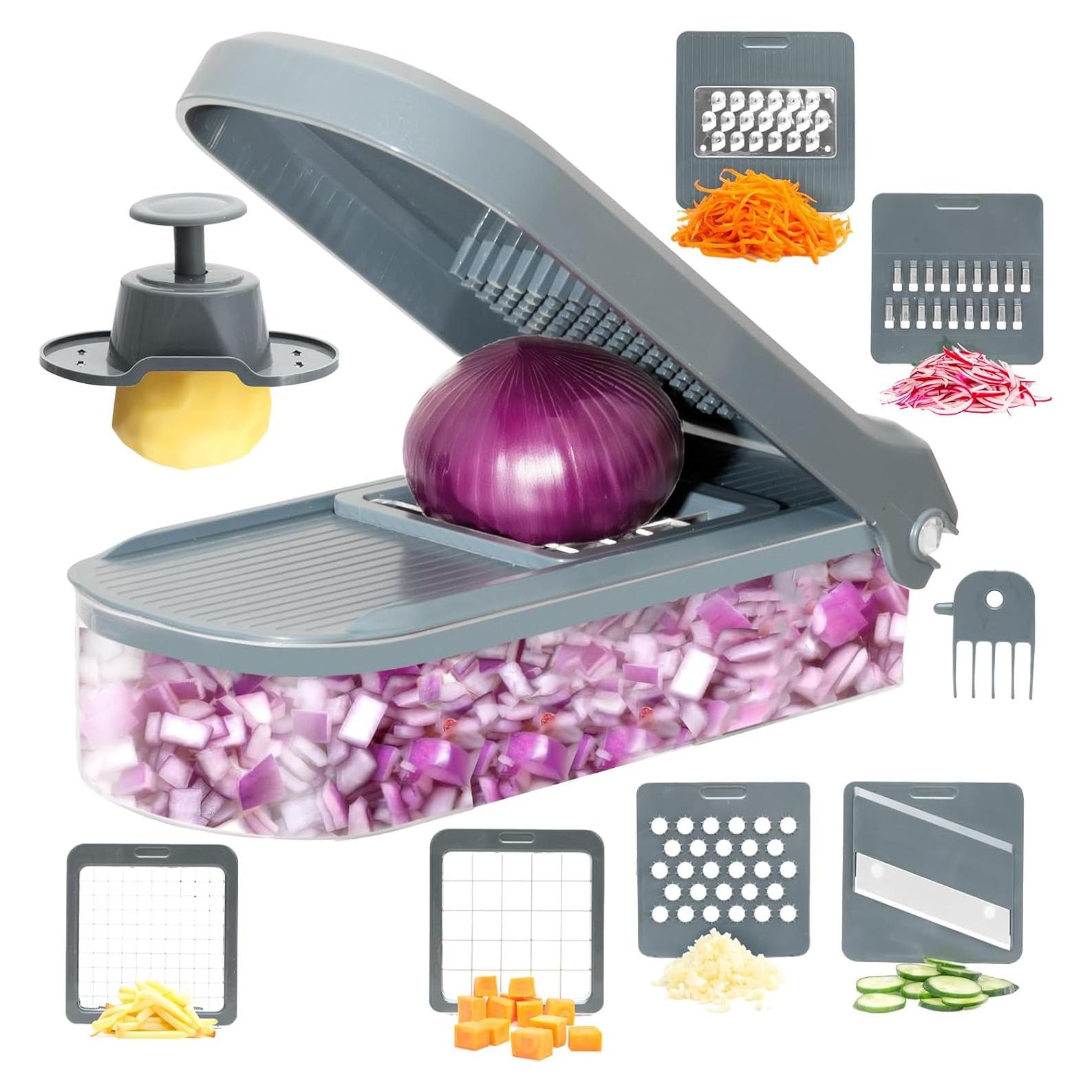 Picadora de Verduras 6-en-1 Vacream con Cuchillas de Acero Inoxidable