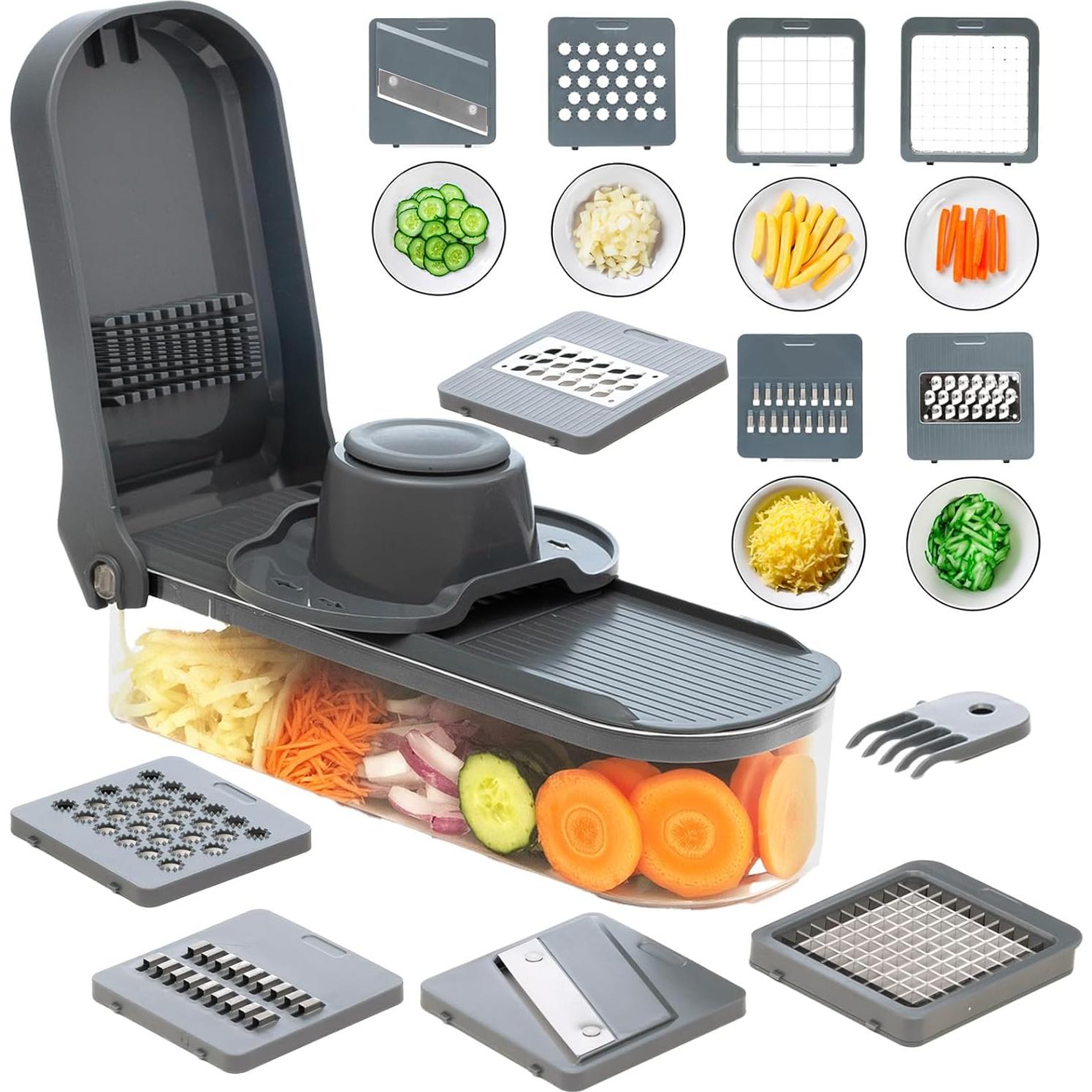 Picadora de Verduras 6-en-1 Vacream con Cuchillas de Acero Inoxidable