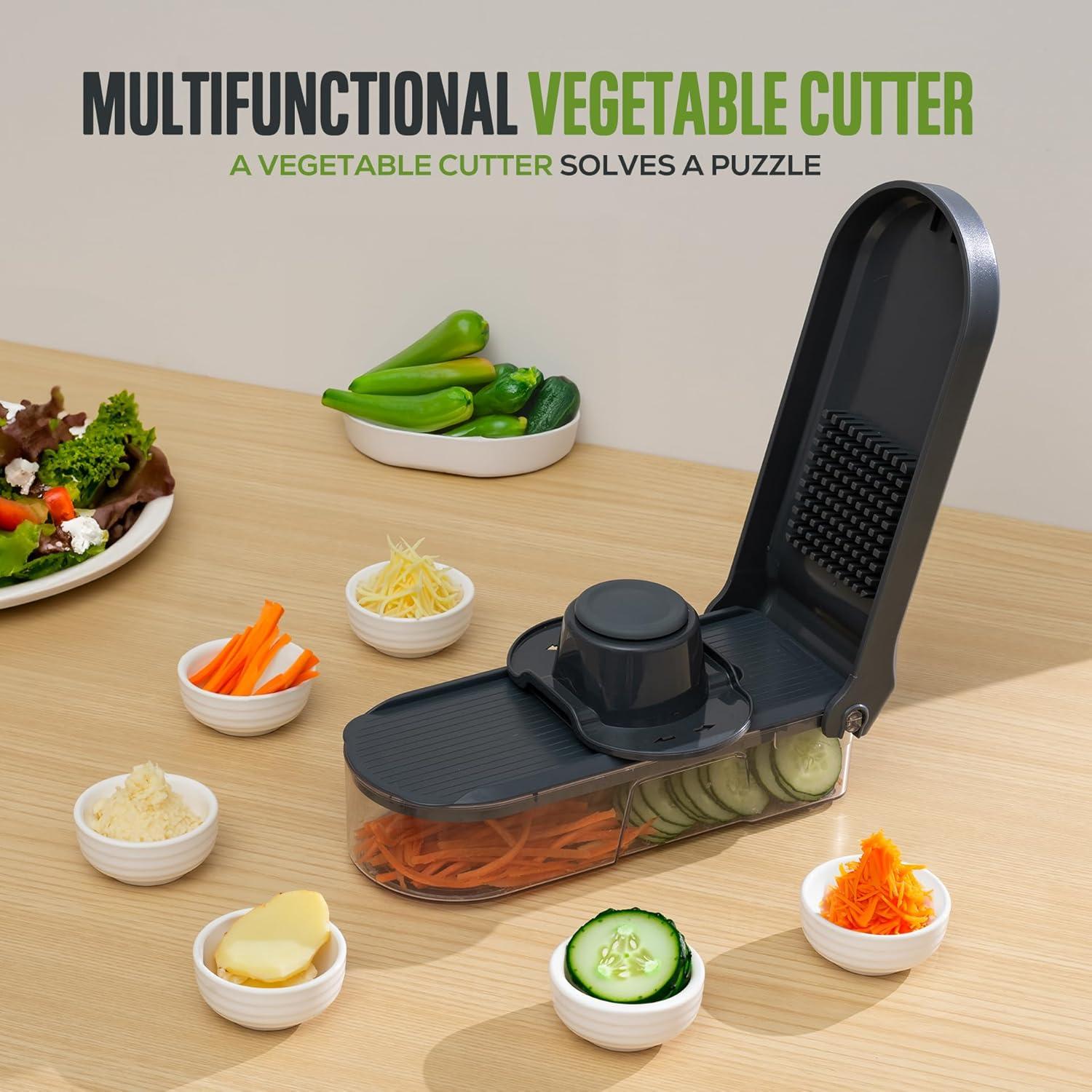 Picadora de Verduras 6-en-1 Vacream con Cuchillas de Acero Inoxidable