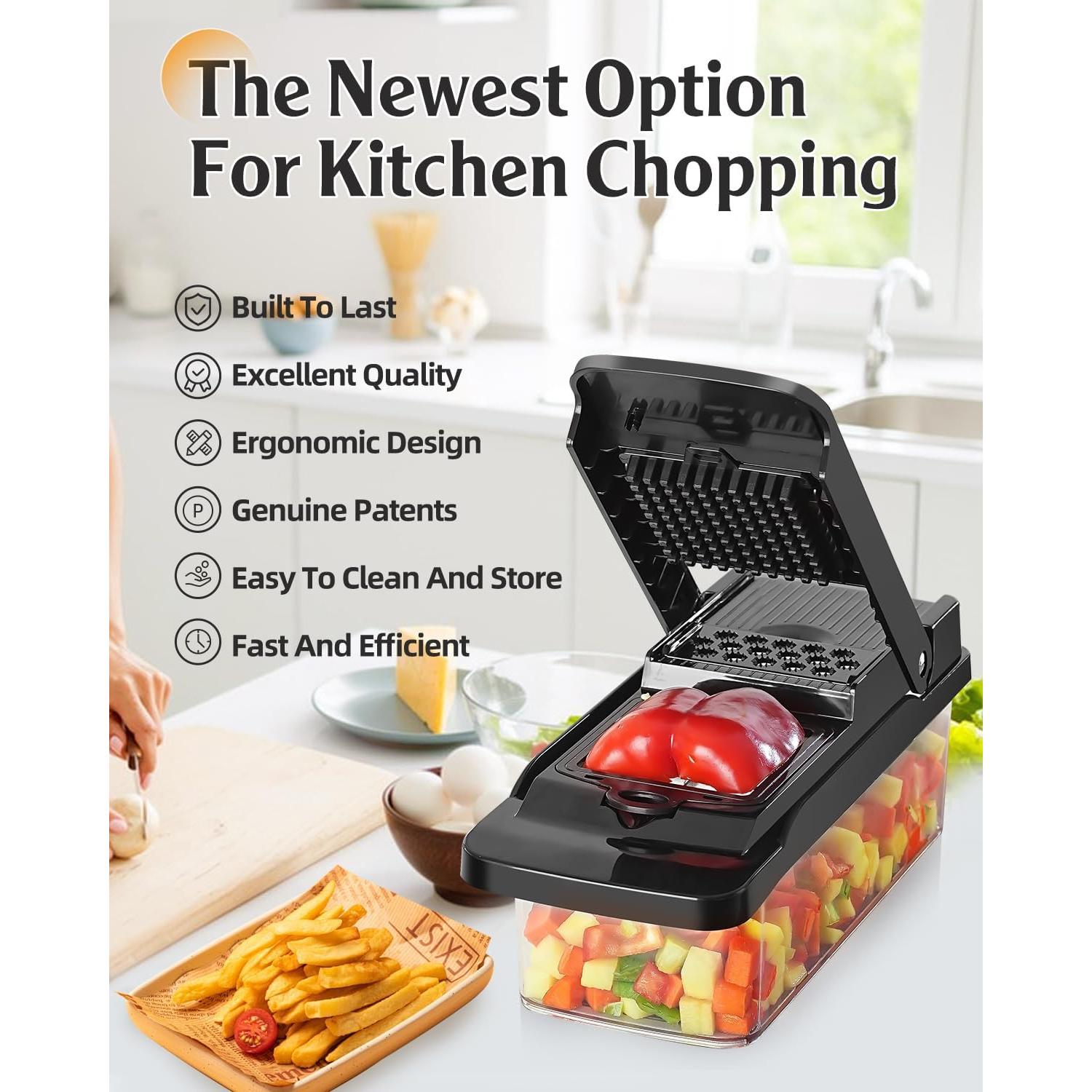 Cortador de Verduras Enleber QCQ002B Multifuncional 0.8kg