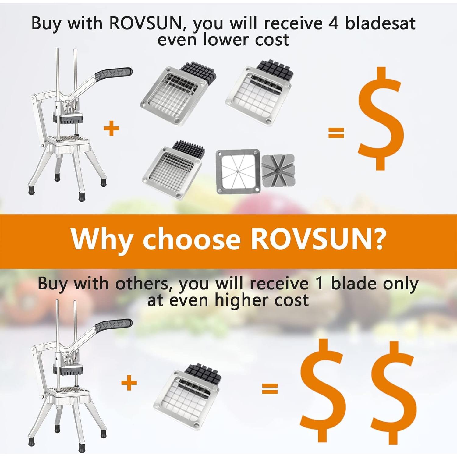 Cortador de Verduras ROVSUN con 4 Cuchillas de Acero Inoxidable