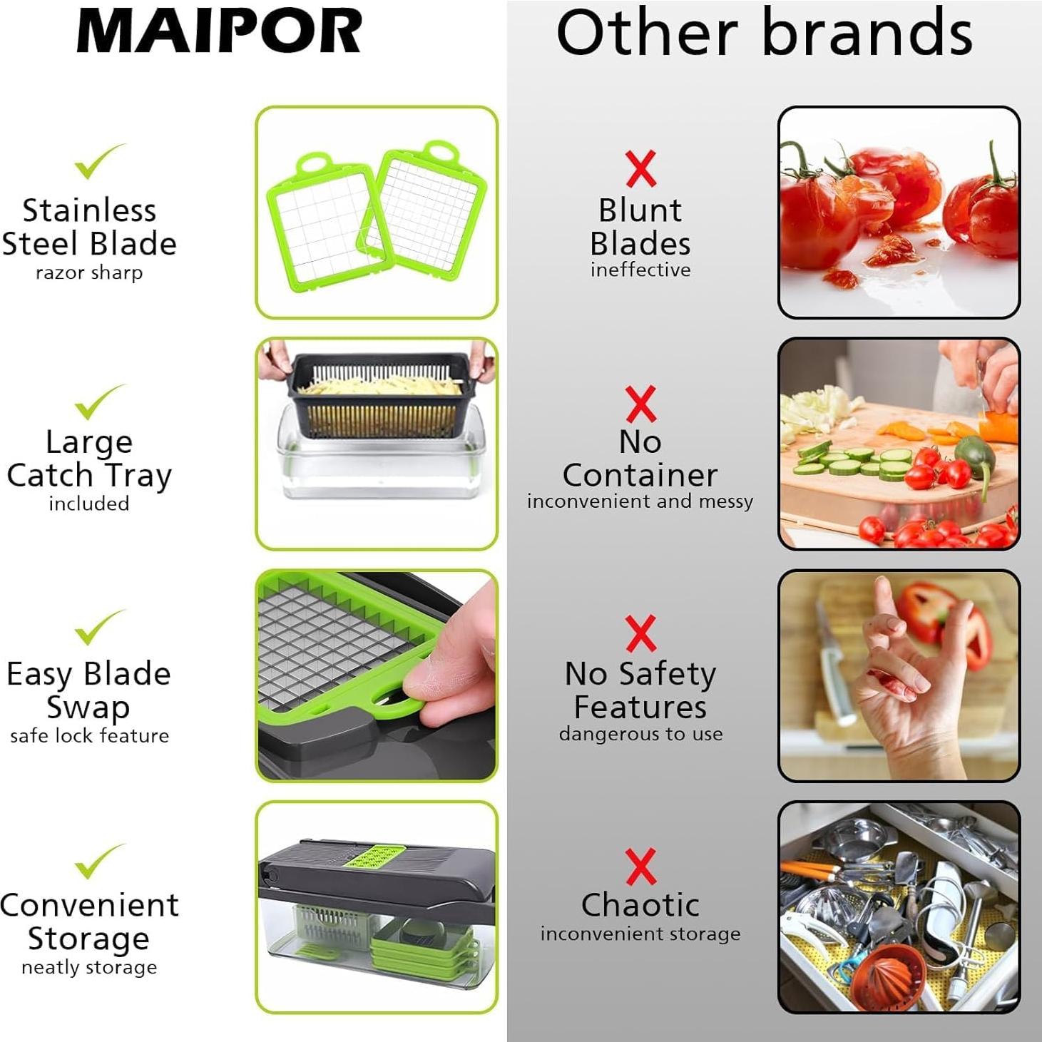 Picador de Verduras Vylari 001 - Manual, Acero Inoxidable, 0.70 kg