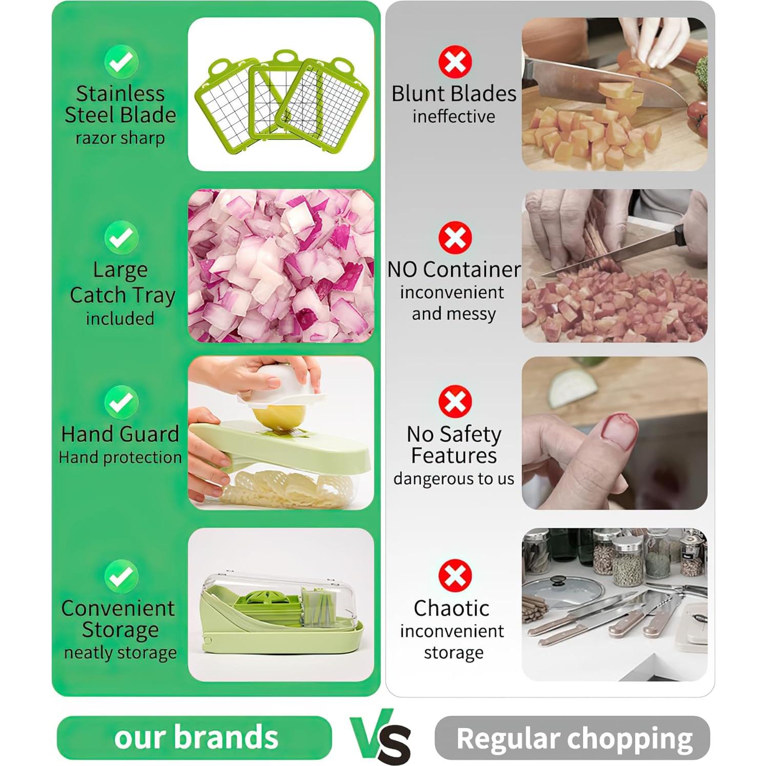 Cortador de Verduras 17 en 1 HHXC Mandolina Profesional Verde