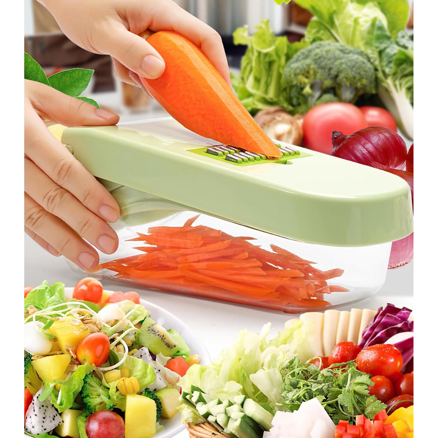 Cortador de Verduras 17 en 1 HHXC Mandolina Profesional Verde