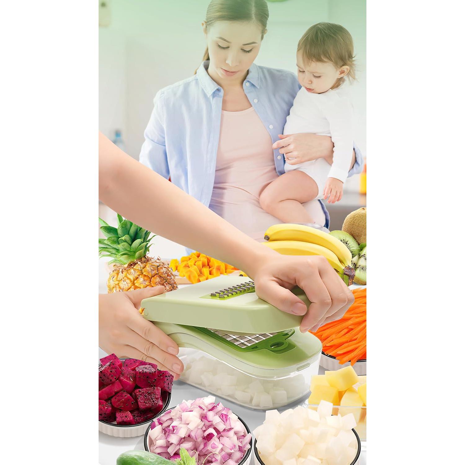 Cortador de Verduras 17 en 1 HHXC Mandolina Profesional Verde