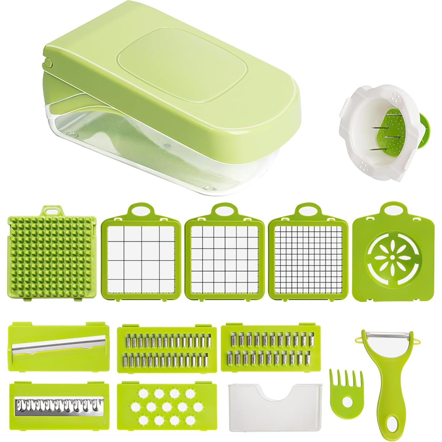 Cortador de Verduras 17 en 1 HHXC Mandolina Profesional Verde