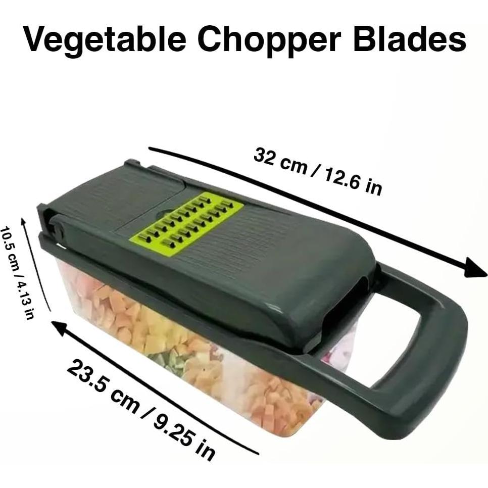 Cortador de Verduras Manual Ideas de Cocina 16 Piezas Gris