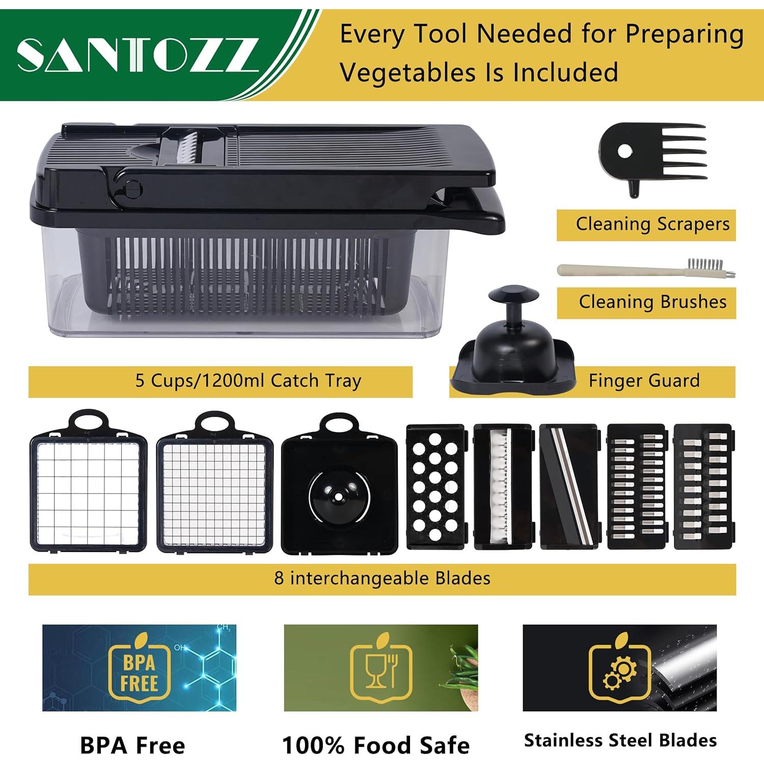 Picador de Verduras Multifuncional SANTOZZ con Contenedor 0.68 kg